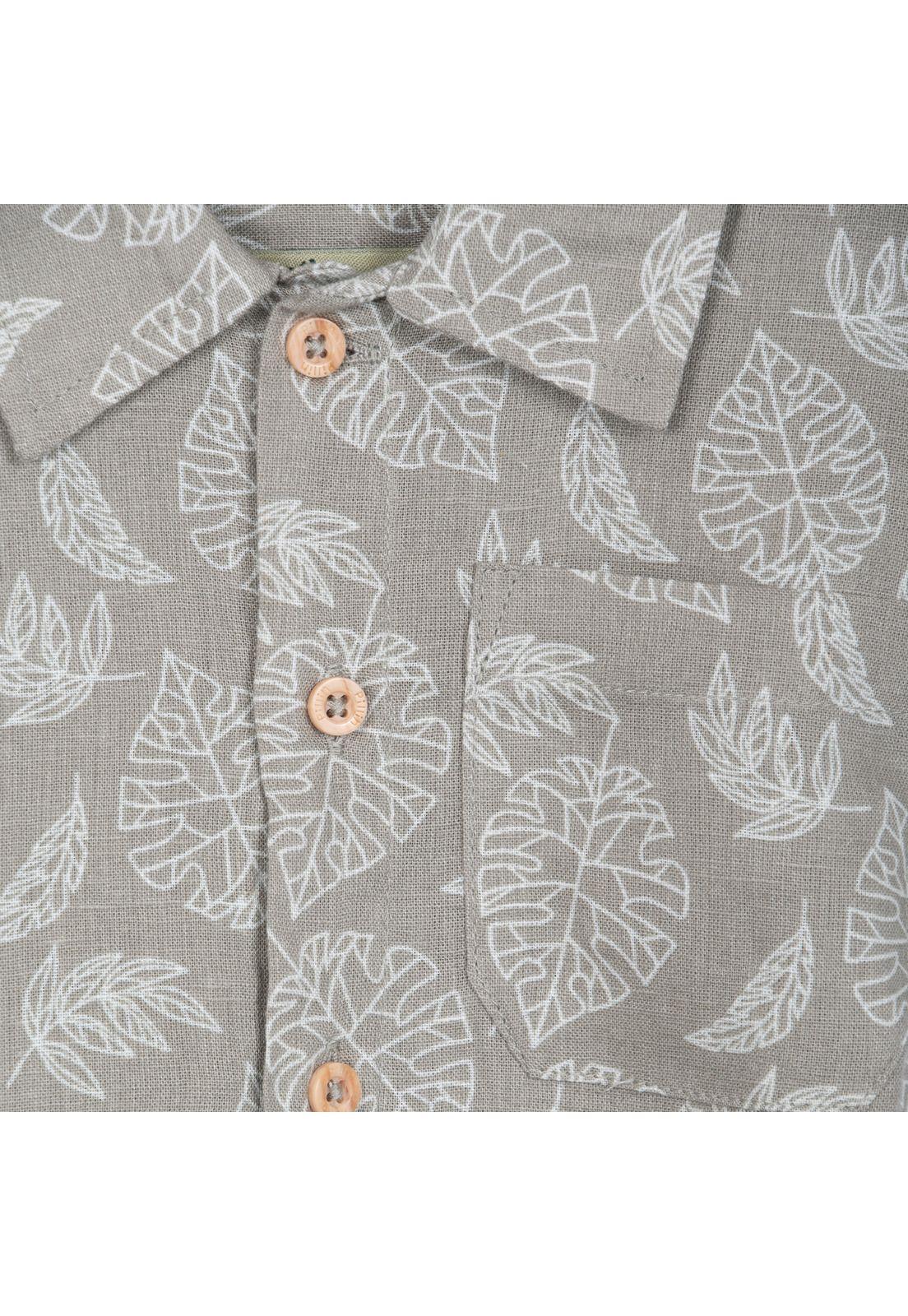 Camisa Bebé Niño Lino Estampado Silveste Verde Pillin-2