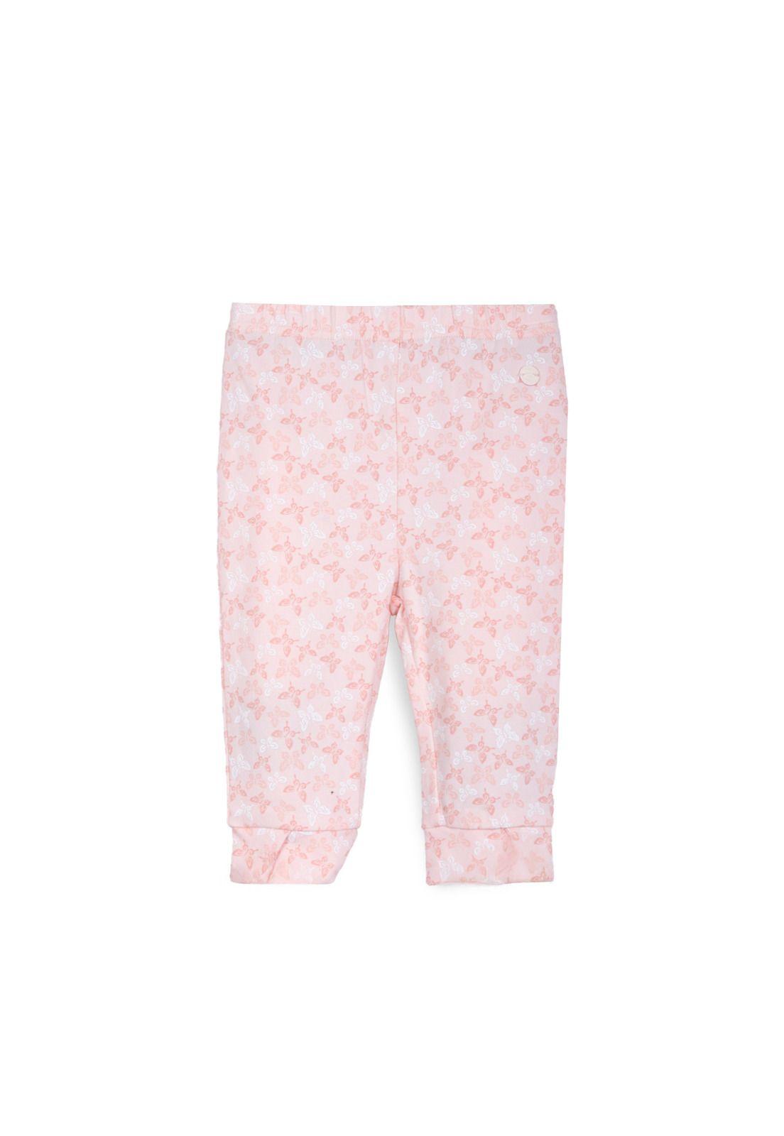 Calza Bebé Niña Estampado Mariposas Damasco Pillin-0