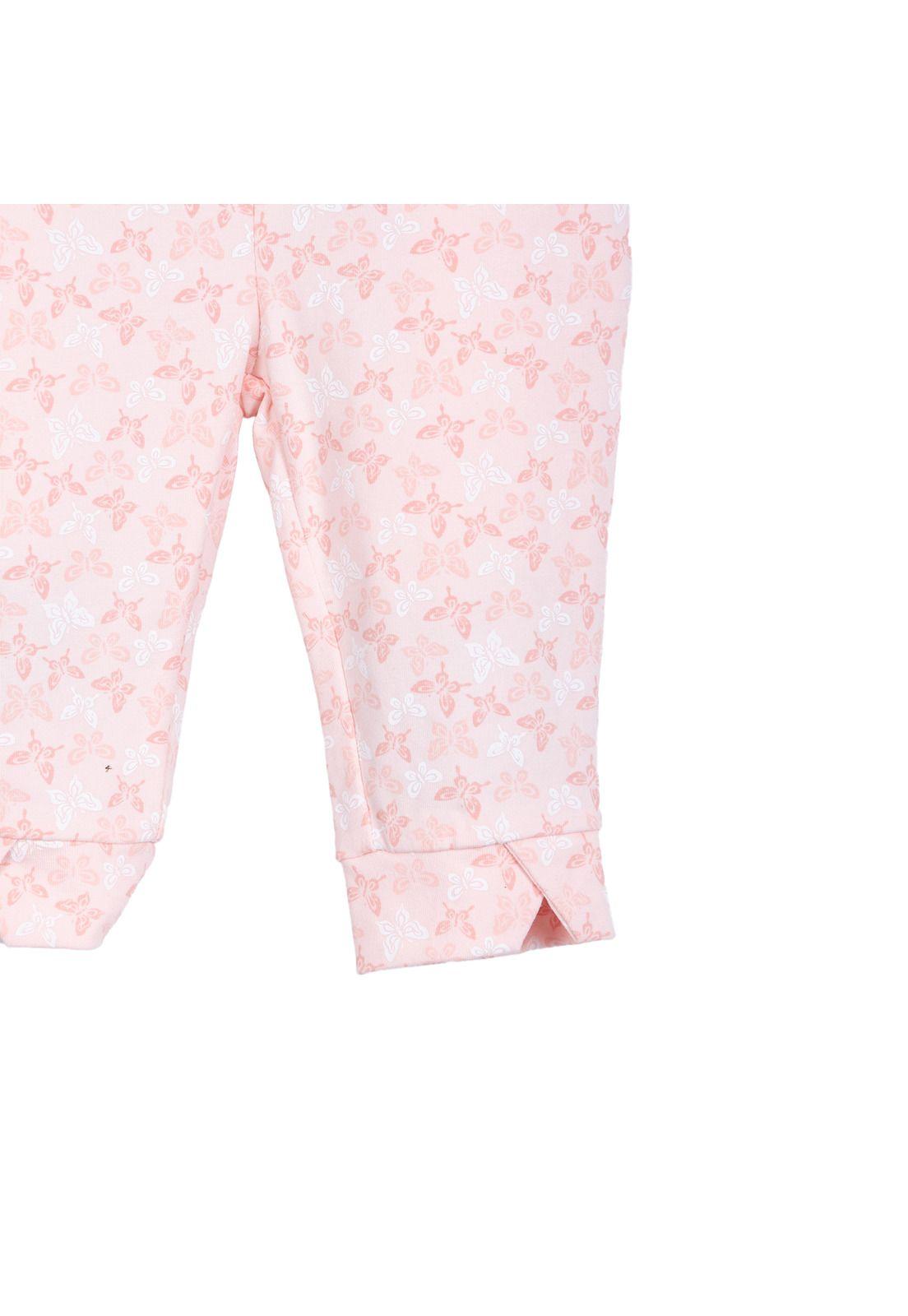 Calza Bebé Niña Estampado Mariposas Damasco Pillin-1