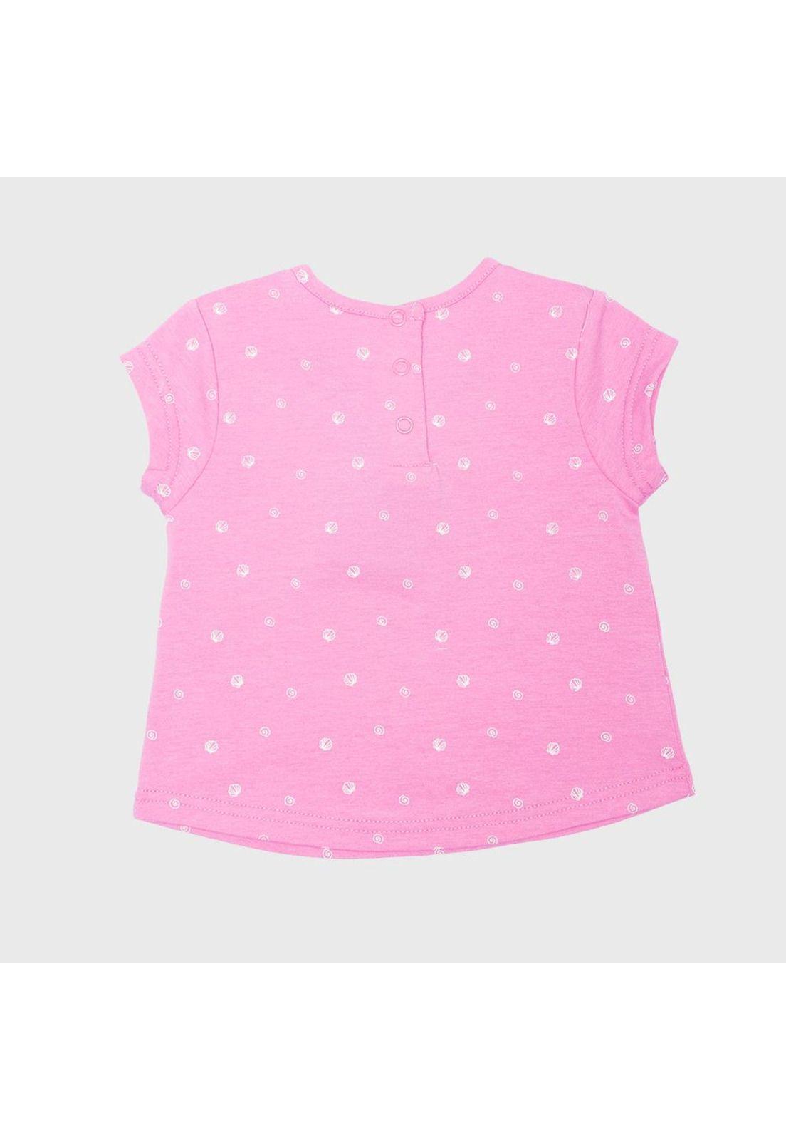 Polera Bebé Algodón Verano Niña Rosado-0