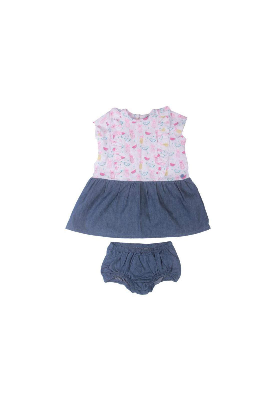 Vestido Bebe Niña Azul Pillin-0