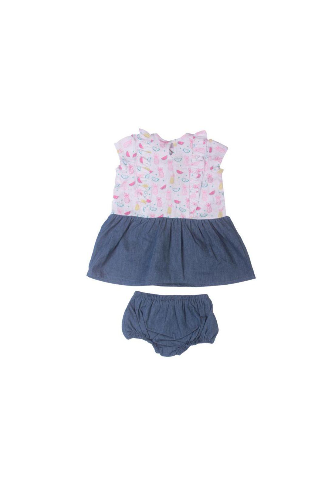 Vestido Bebe Niña Azul Pillin-3