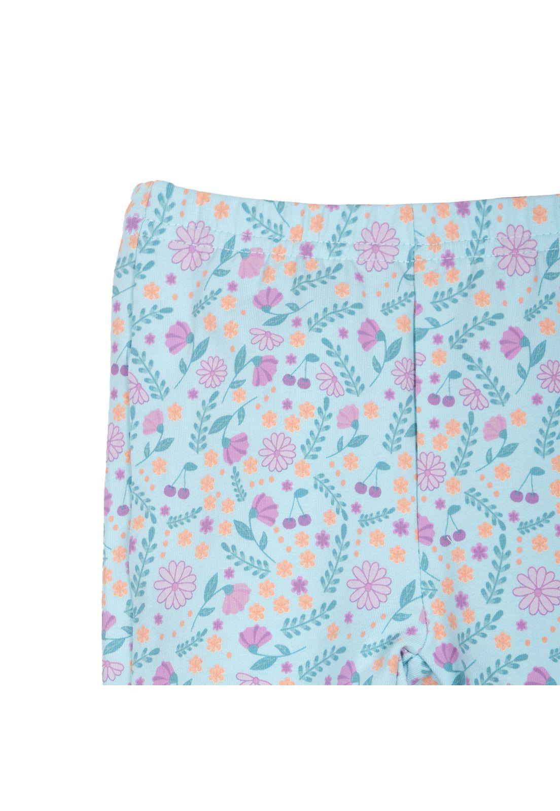 Conjunto Bebé Niña Manga Corta Broches Floral Verde Pillin-3