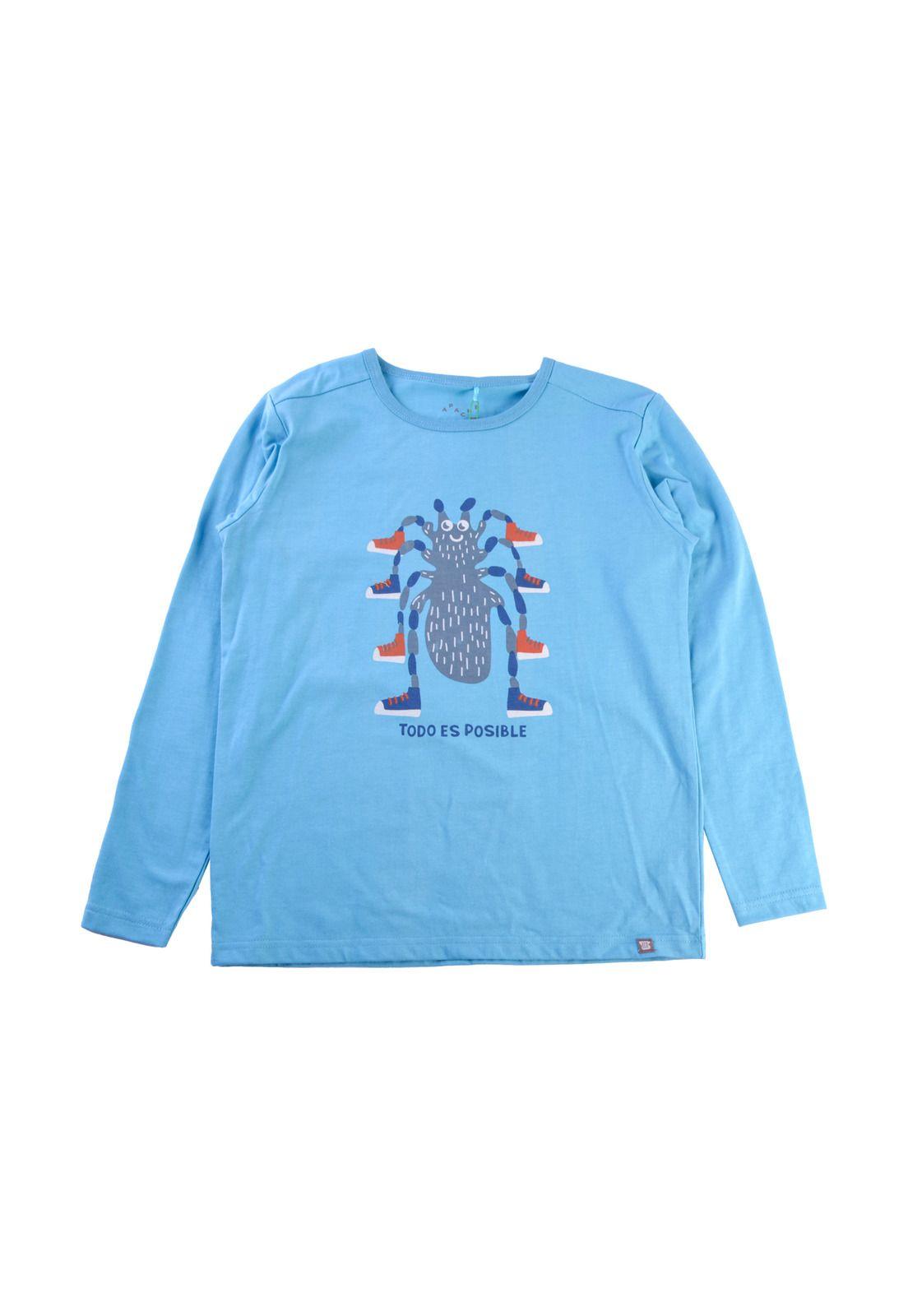 Polera Sustentable Niño Azul Pillin-1