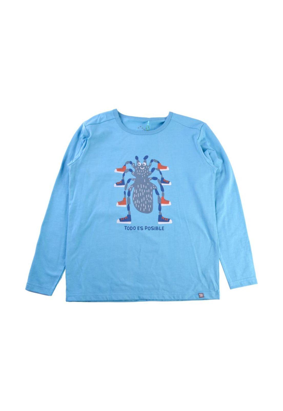 Polera Sustentable Niño Azul Pillin-0