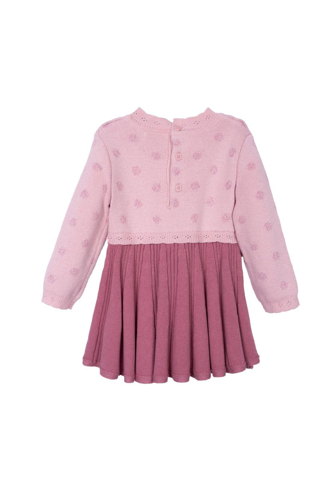 Vestido  Tejido   Pillin Rosado Niña (PVD918-26ROS)-1