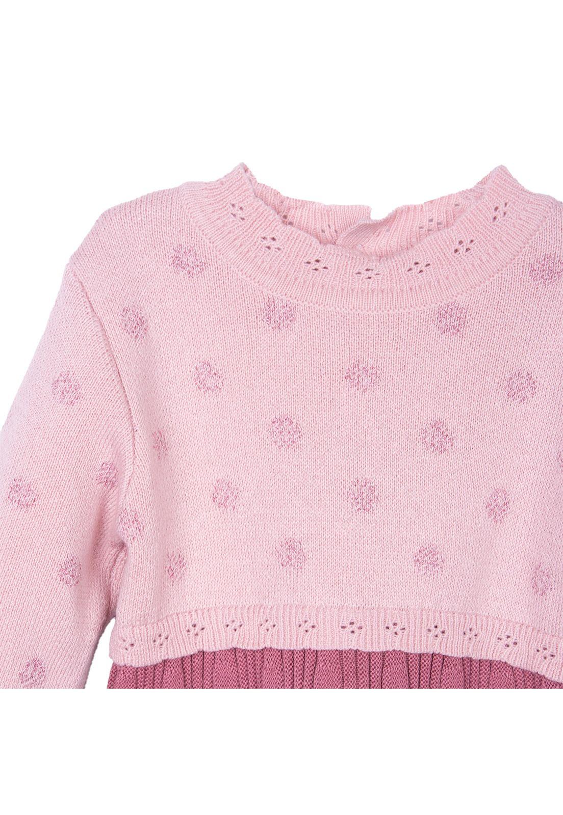 Vestido  Tejido   Pillin Rosado Niña (PVD918-26ROS)-2