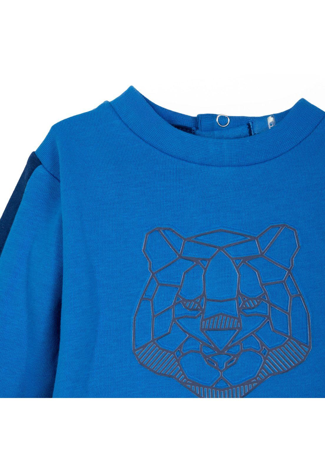 Buzo Bebé Niño Cuello Redondo Diseño Tigre Azulino Pillin-2
