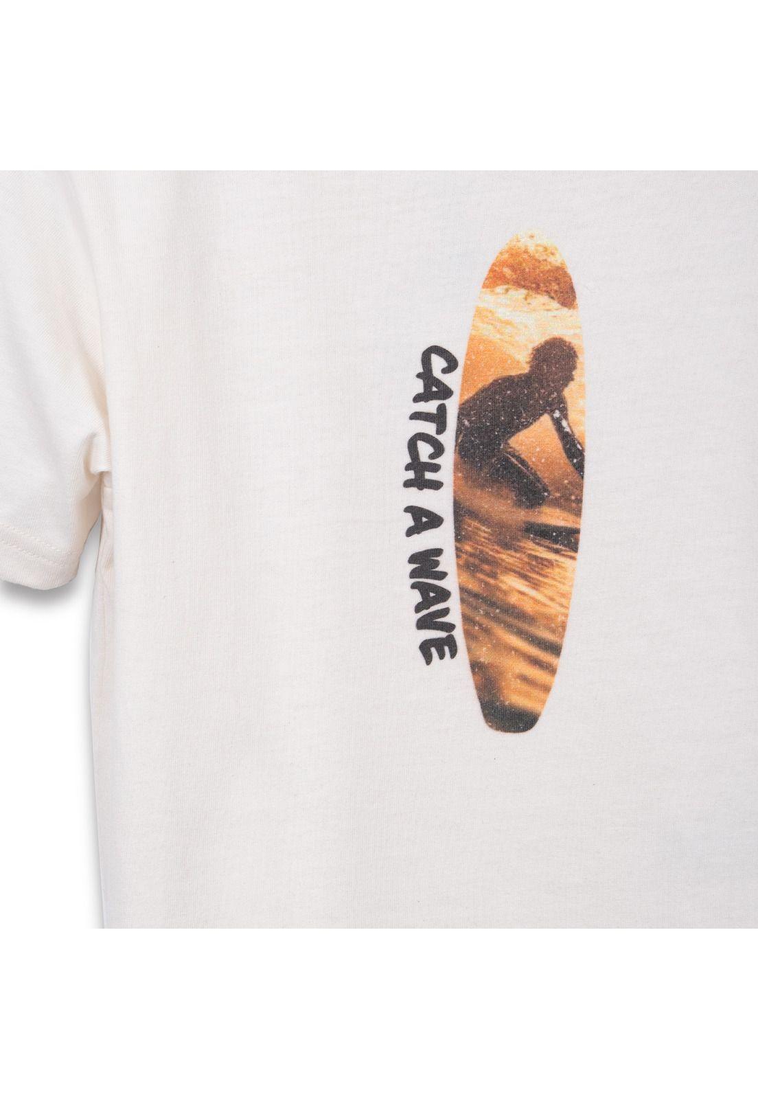 Polera Niño Manga Corta Estampado en Espalda Arena Pillin-3