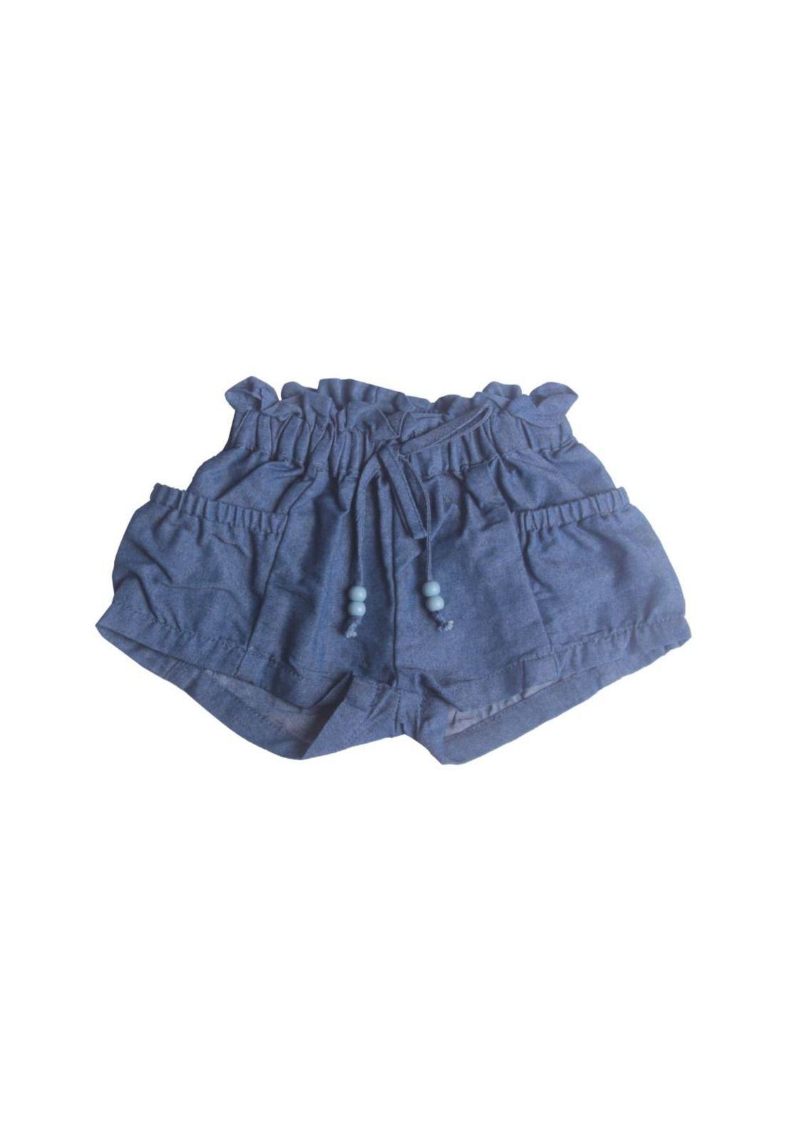 Short Bebe Niña Azul Pillin-0