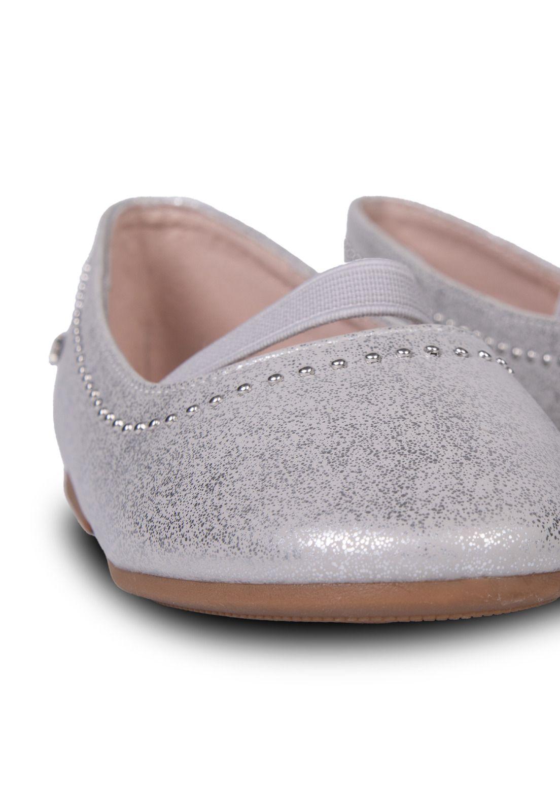 Ballerina Niña Charol Plateado Pillin-4