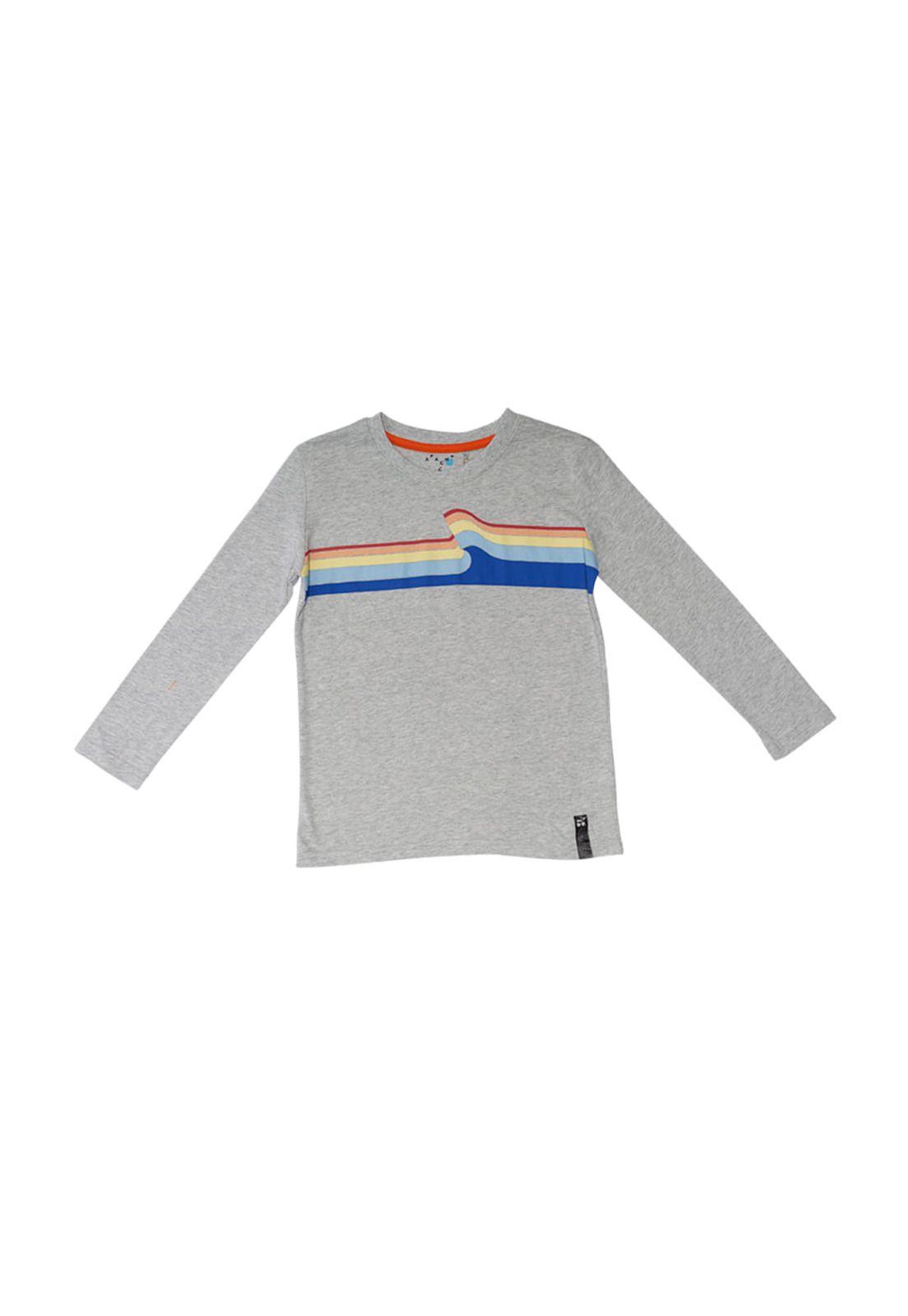 Polera Manga Larga Niño Gris Claro Pillin-1
