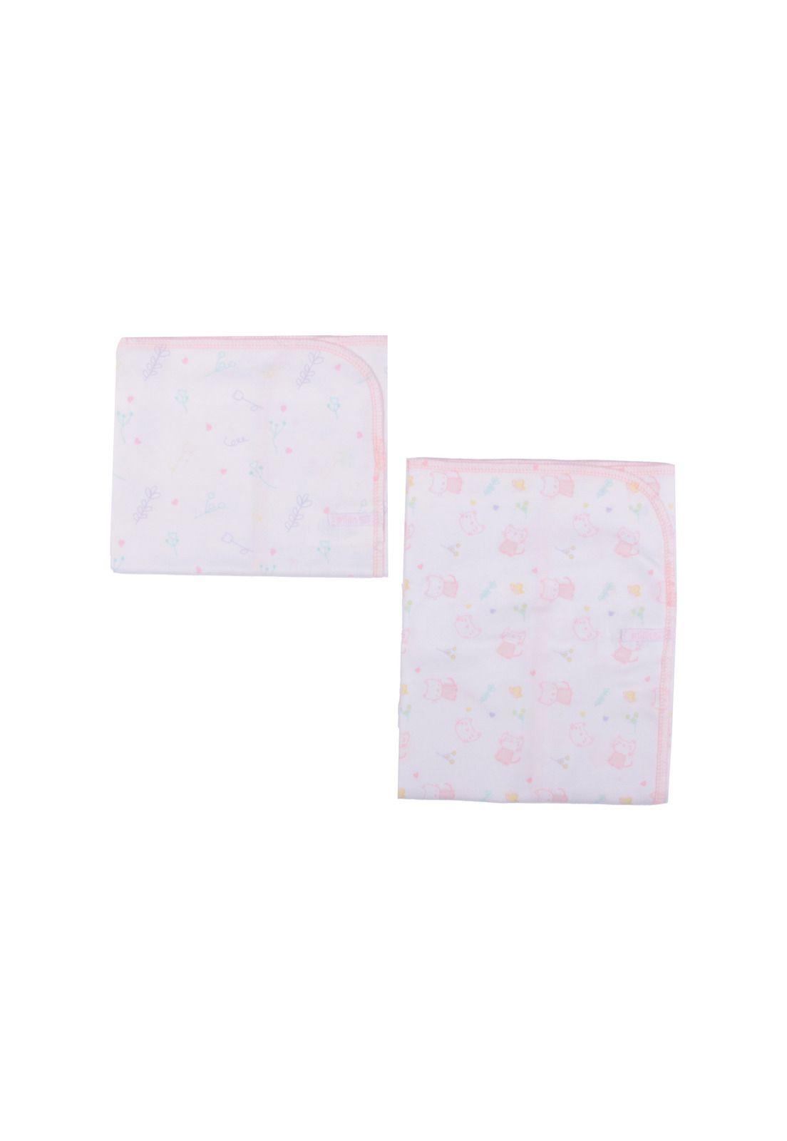 Set 2 Pzas Manta Bebe Niña Multicolor Pillin-0