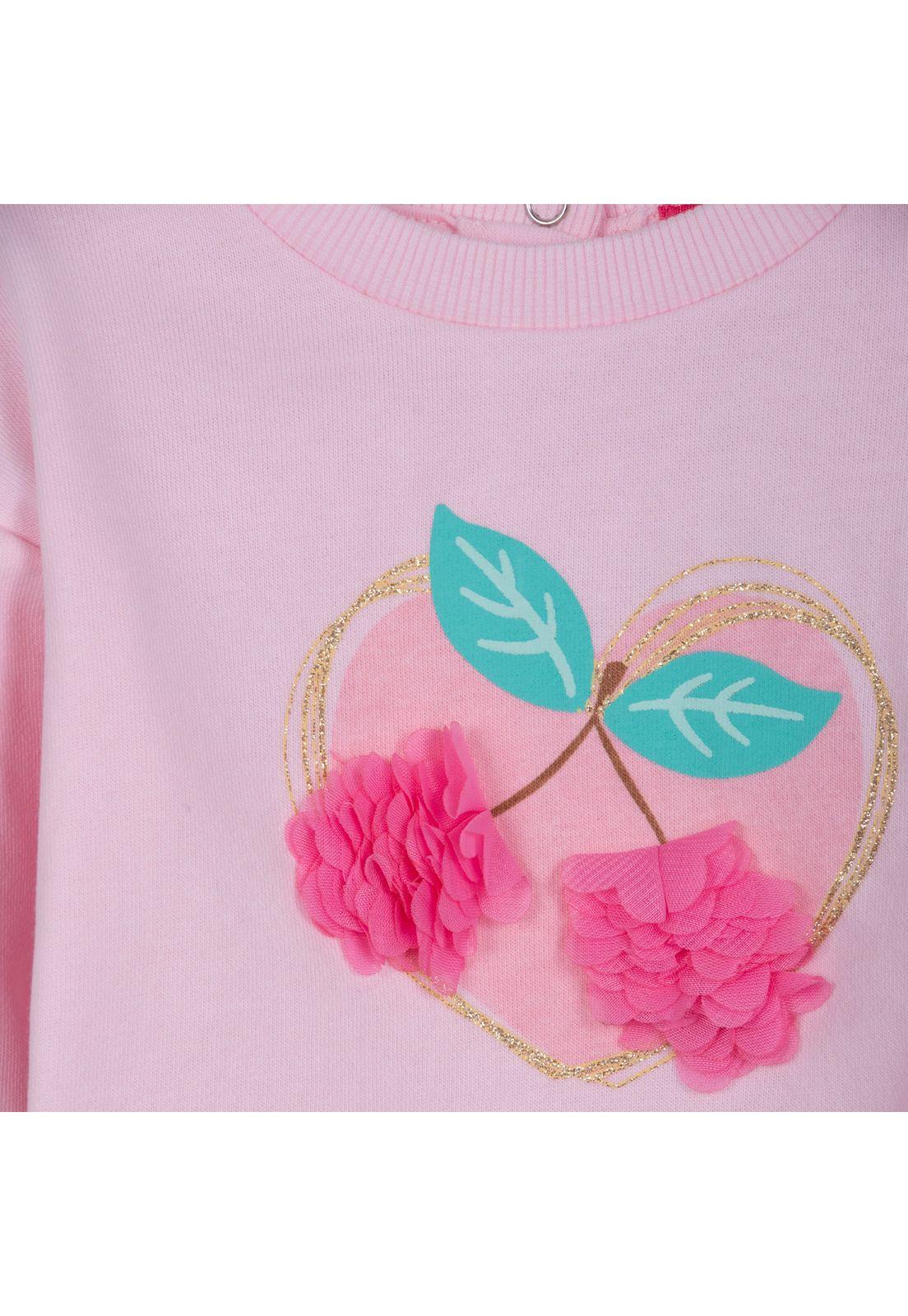 Buzo Bebé Niña Cuello Redondo Diseño Cerezas Rosado Pillin-2