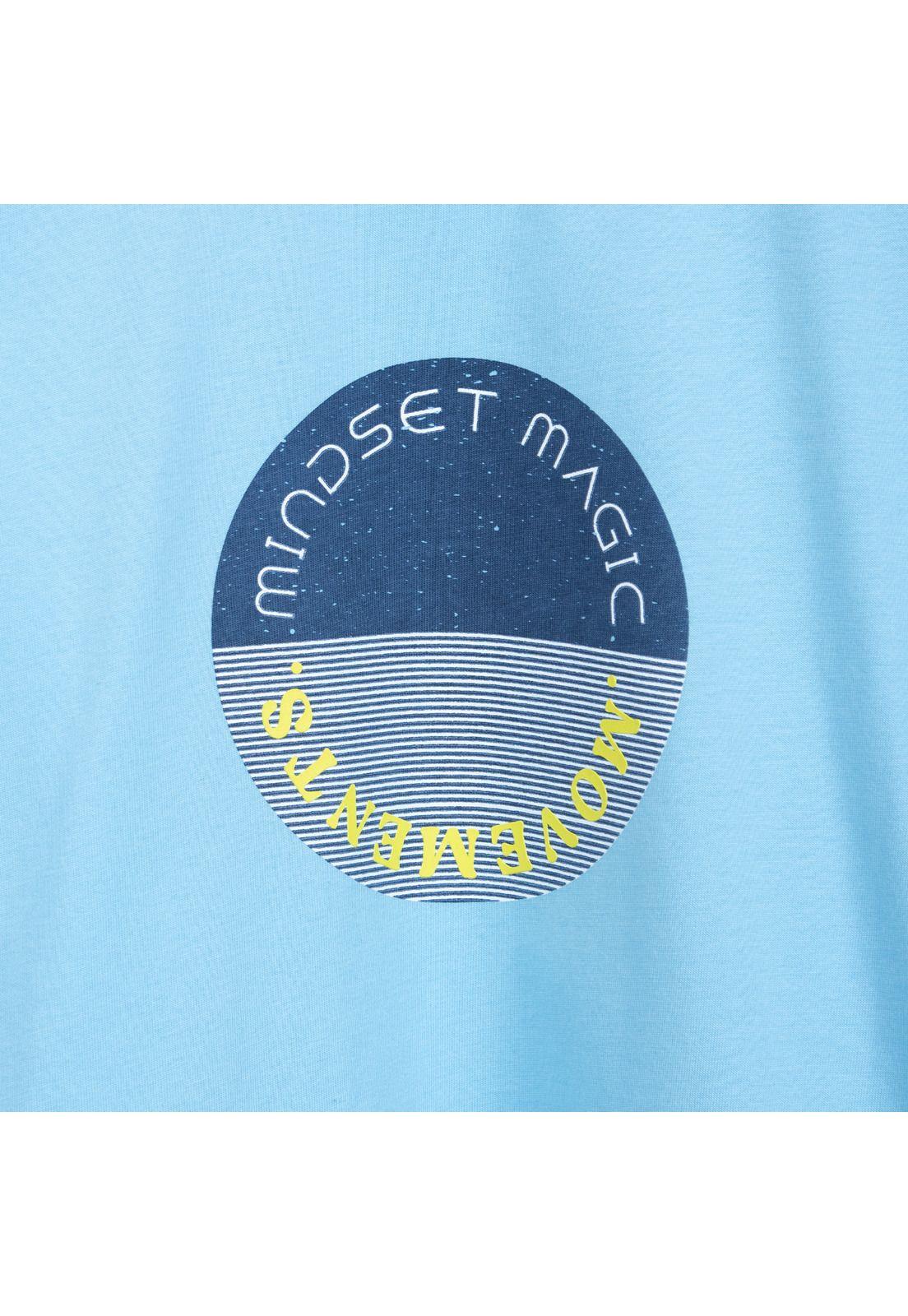 Polera Niño Manga Corta Estampada Celeste Pillin-2