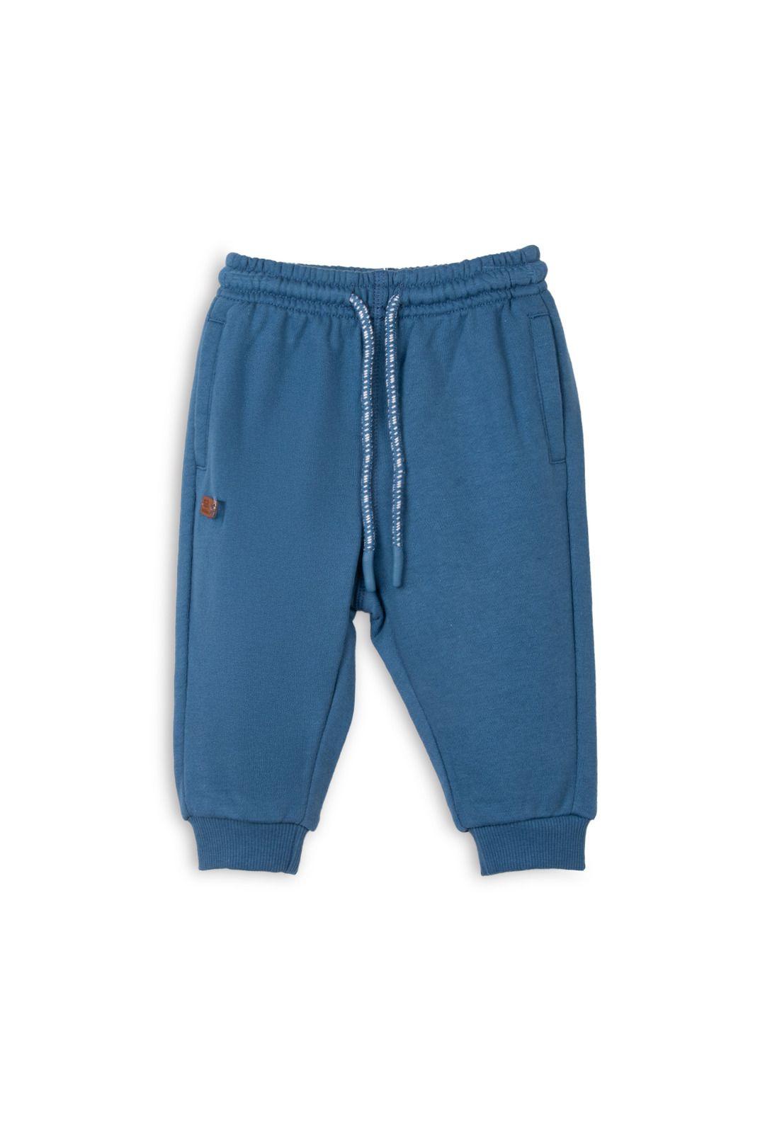 Pantalón Buzo Bebé Niño Rib Bolsillos Azul Marino Pillin-0