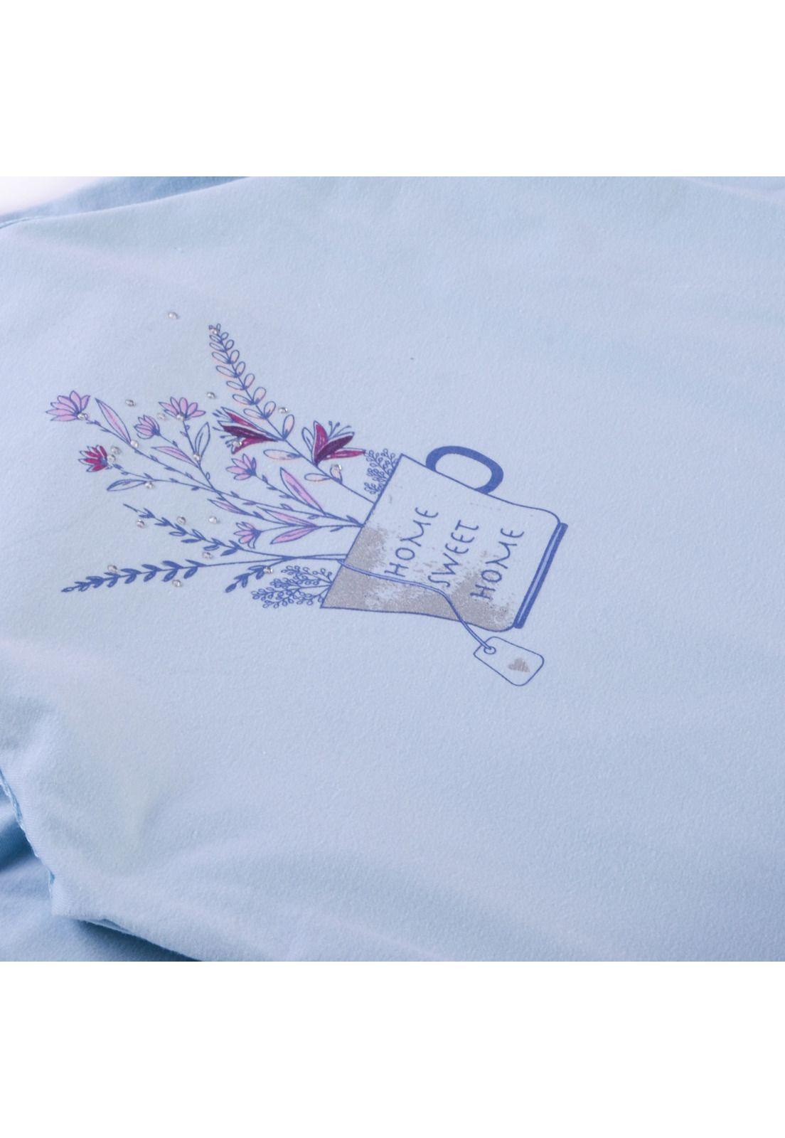 Polera Manga Larga Niña Celeste Pillin-3