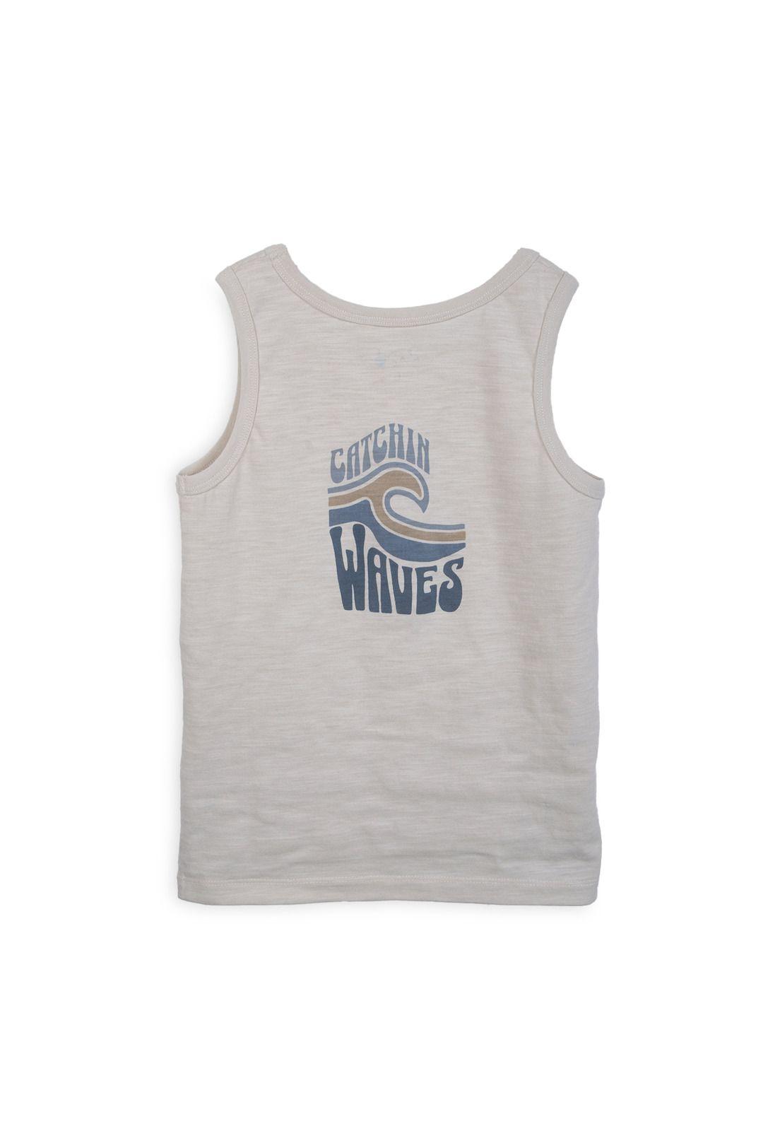 Polera Niño Sin Mangas Estampado en Espalda Crudo Pillin-1