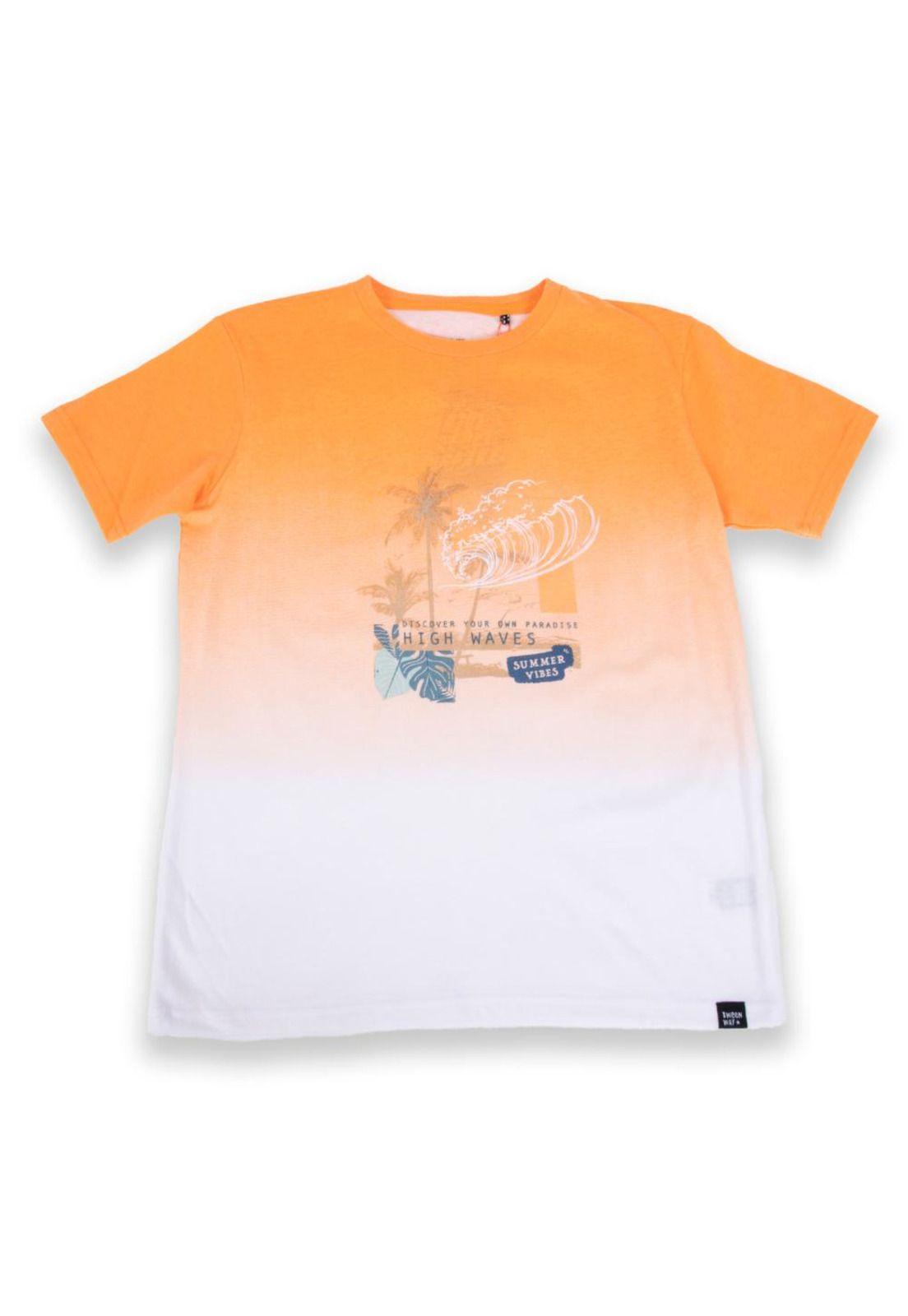 Polera Niño Naranja Pillin-0