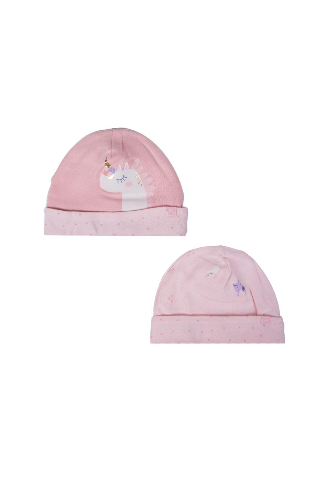 Pack de 2 Gorros Recién Nacido Niña Estampado Surtido Pillin-0