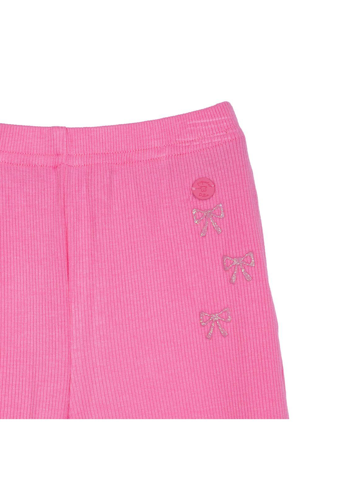 Calza Bebé Niña Lisa Pierna Ancha Fucsia Pillin-2