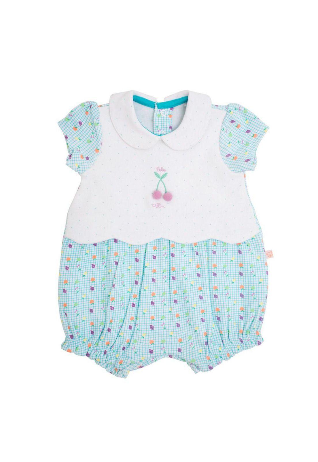 Mameluco Fruta Bebe Niña Celeste Pillin-0