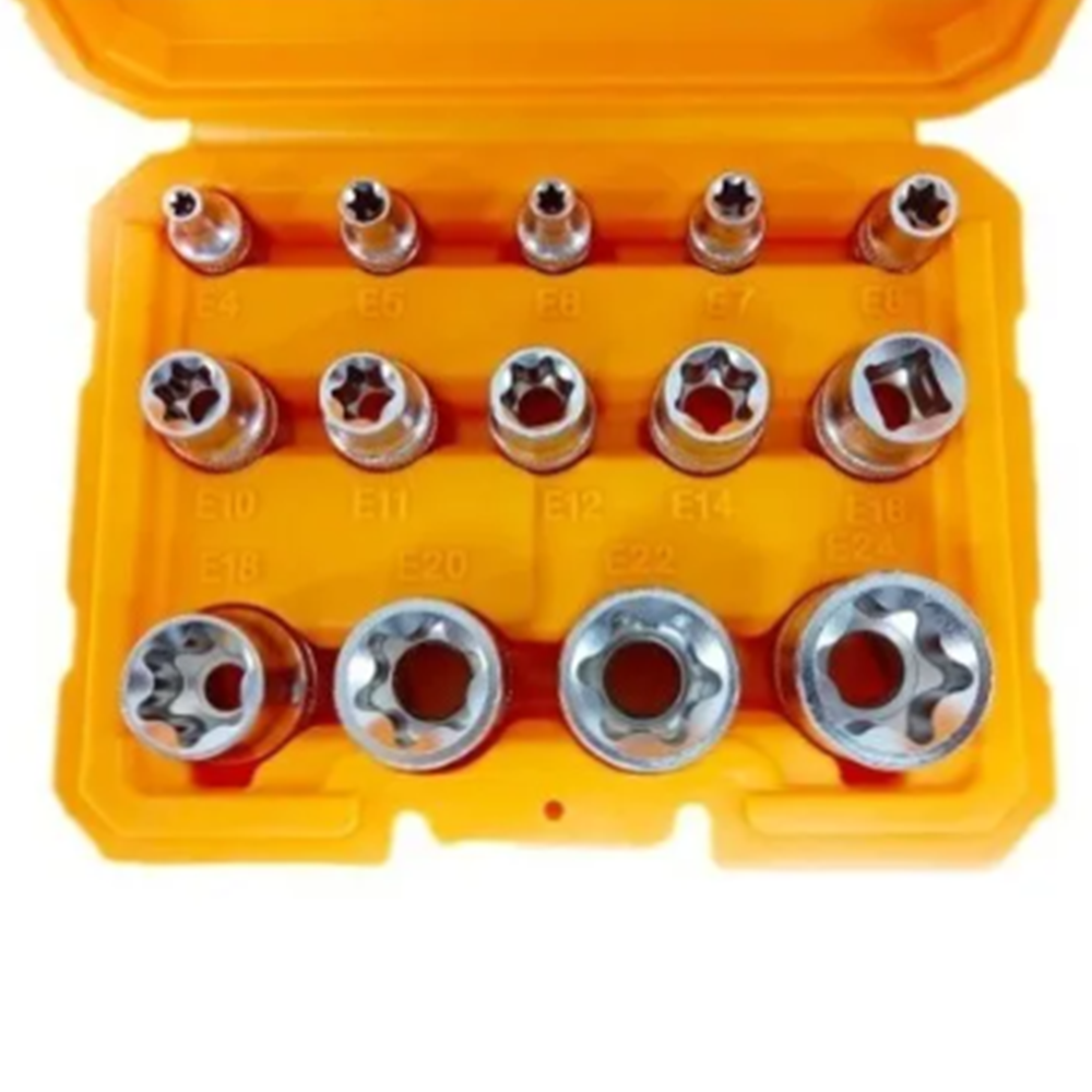 Set Juego Dados Torx Estrella Hembra 14 Pcs Ingco-1