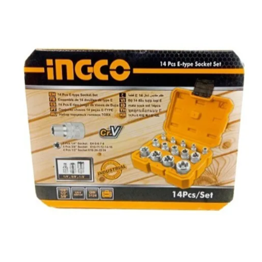 Set Juego Dados Torx Estrella Hembra 14 Pcs Ingco-3