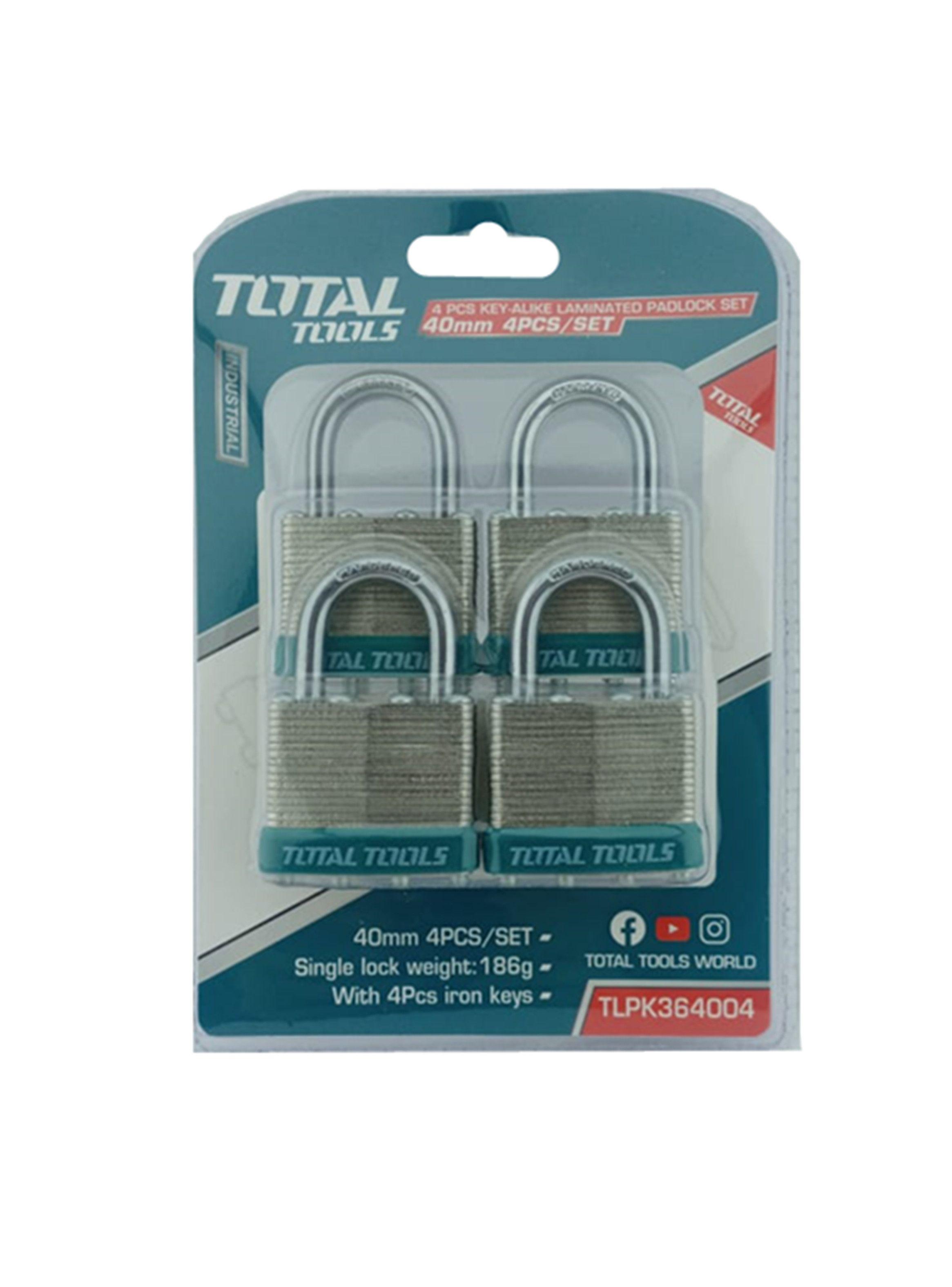 Juego 4 Candado De Seguridad 40 Mm Total Tlpk364004-1