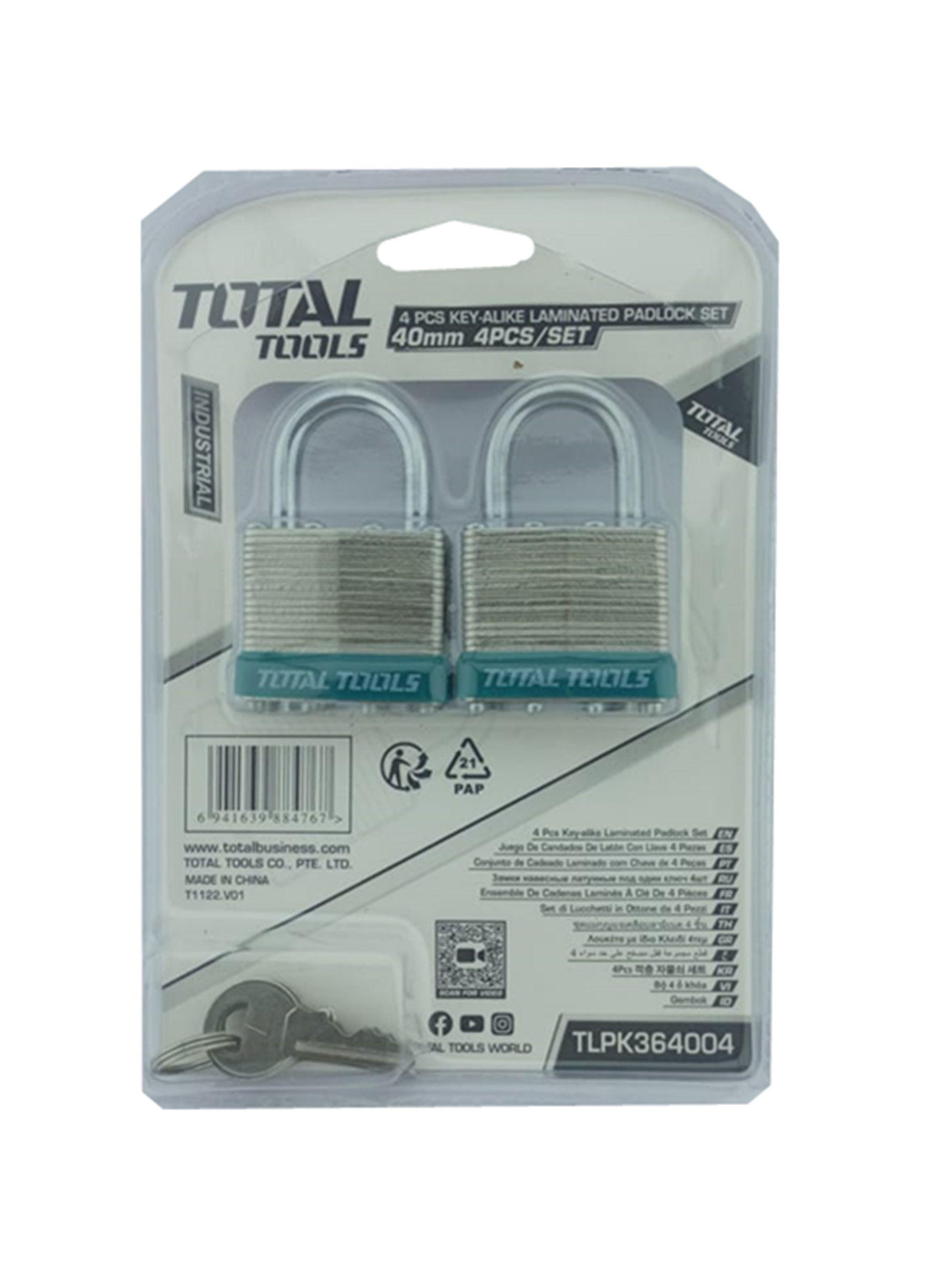 Juego 4 Candado De Seguridad 40 Mm Total Tlpk364004-2