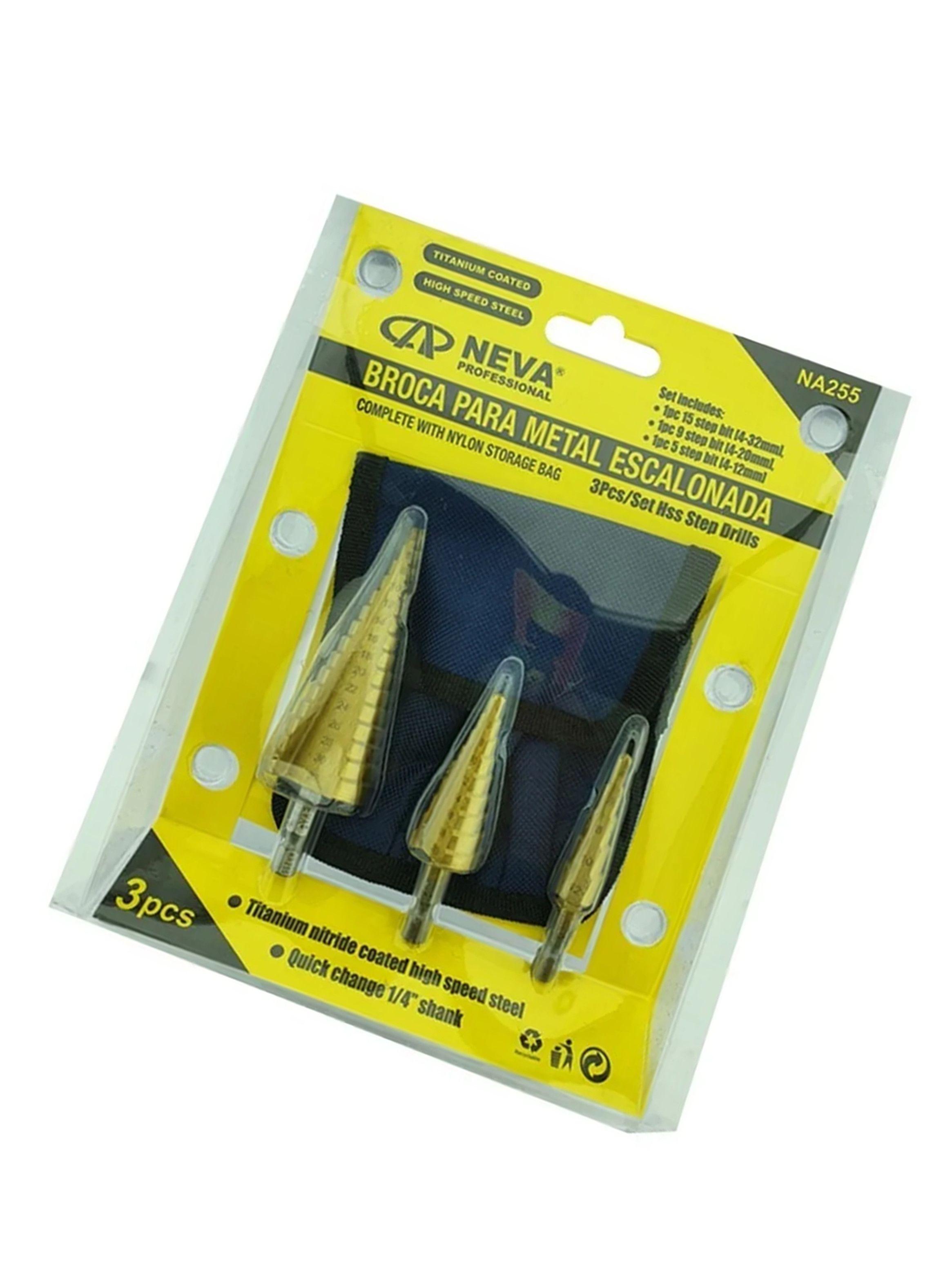 Set De 3 Broca Escalonada 4-32 4-20 4-12 Mm Na255-2