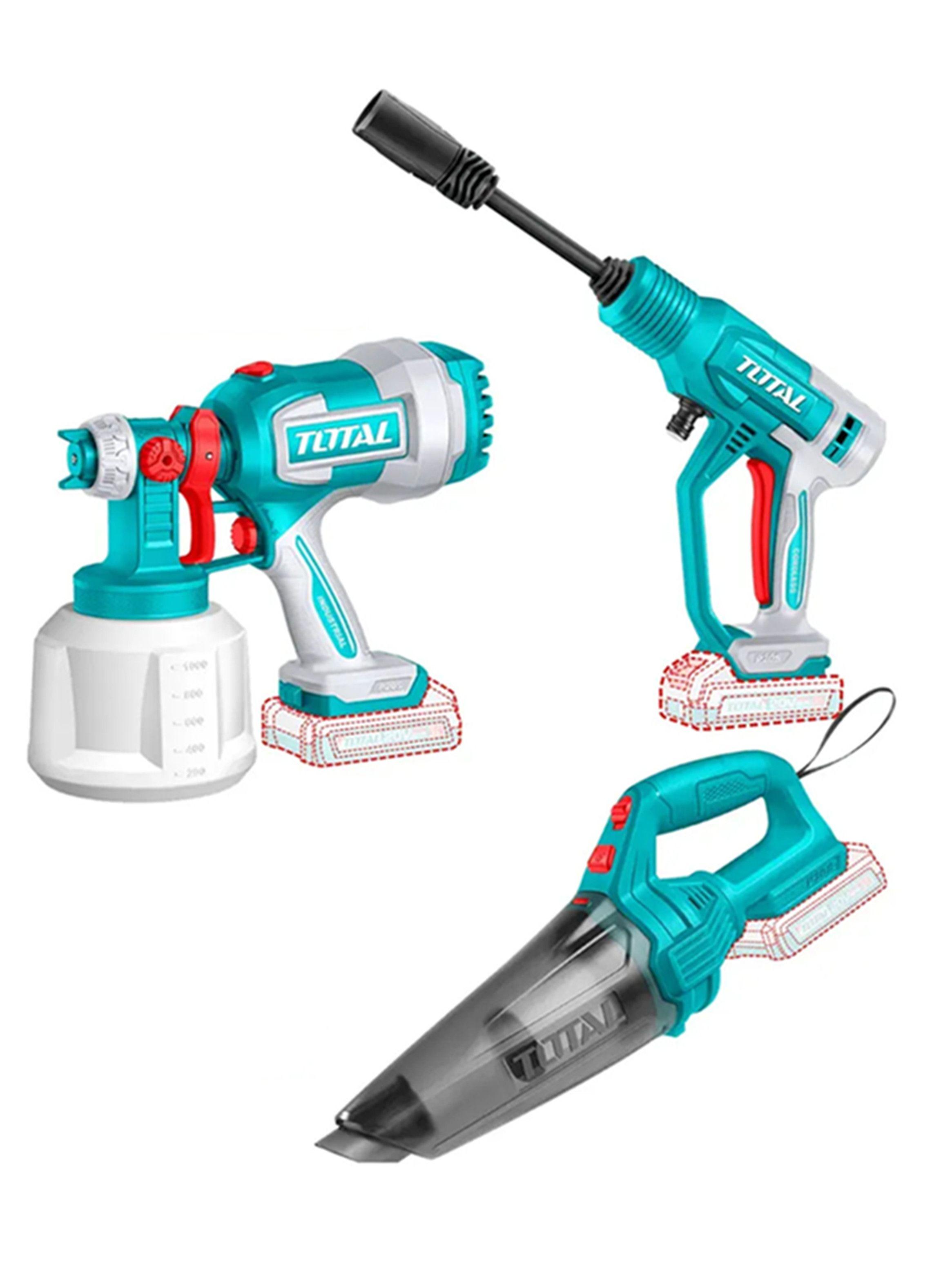 Kit Pistola Para Pintar+ Hidrolavadora+ Aspiradora 20v Total-1