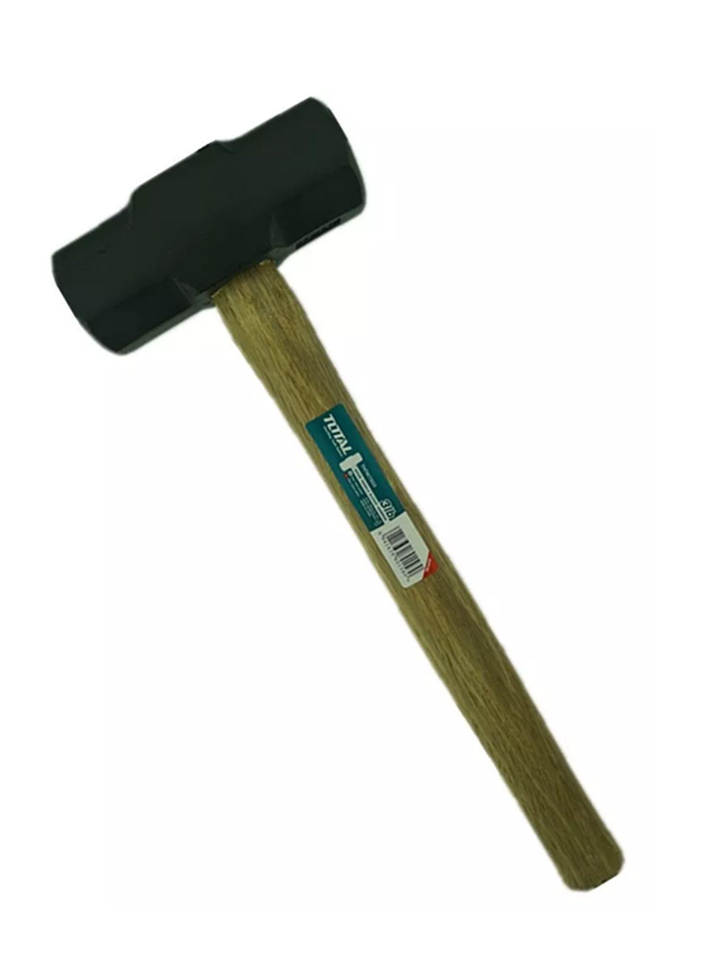 Combo Martillo Mazo 3 Lbs Mango De Madera Total-0