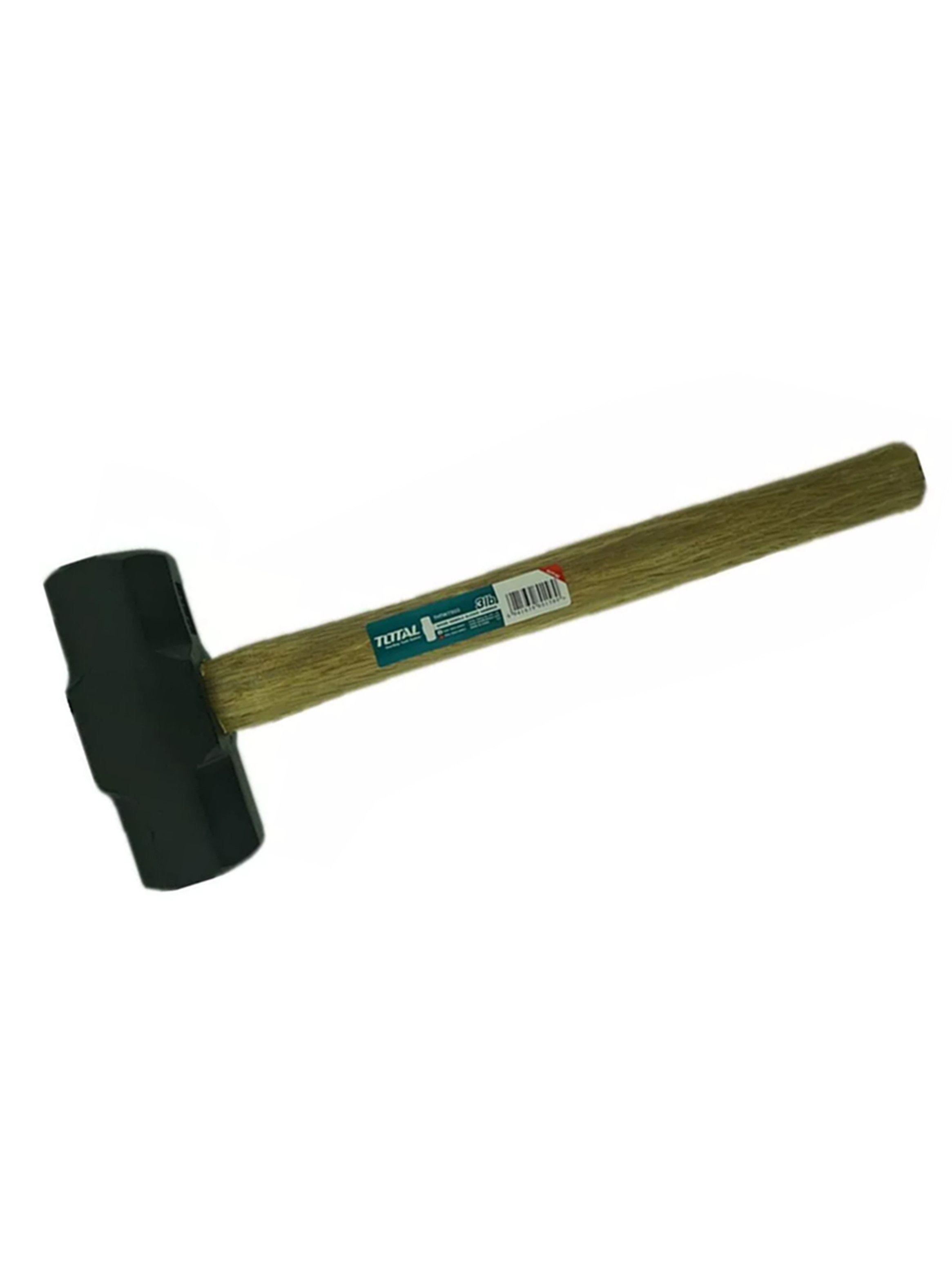 Combo Martillo Mazo 3 Lbs Mango De Madera Total-2