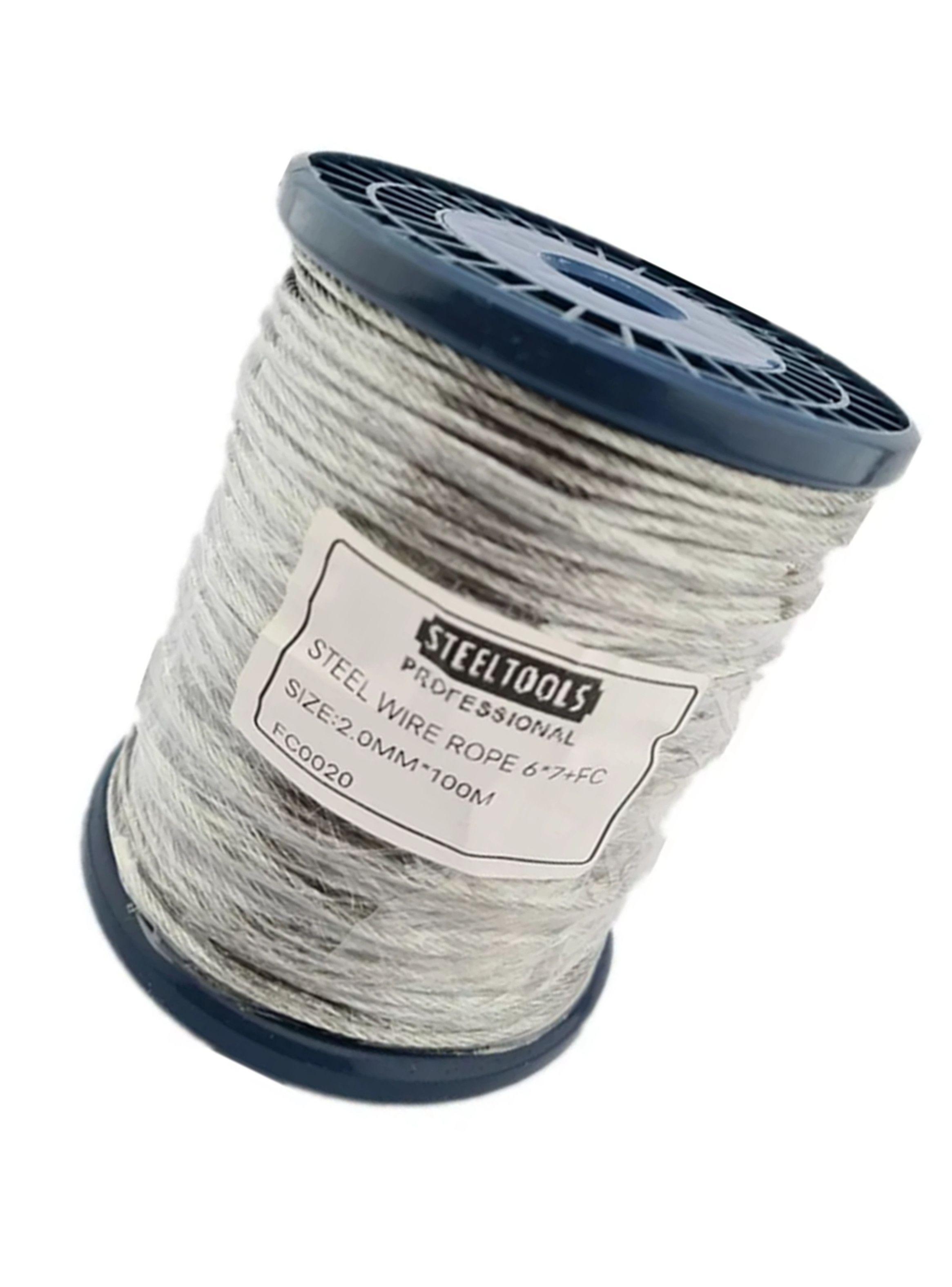 Piola Cable Acero 2.0 Mm Rollo 100 Mts Galvanizado-2