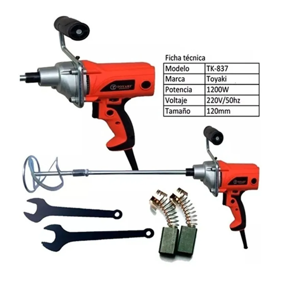 Mezclador Revolvedor Pintura De Mano 1200w Tk837-1