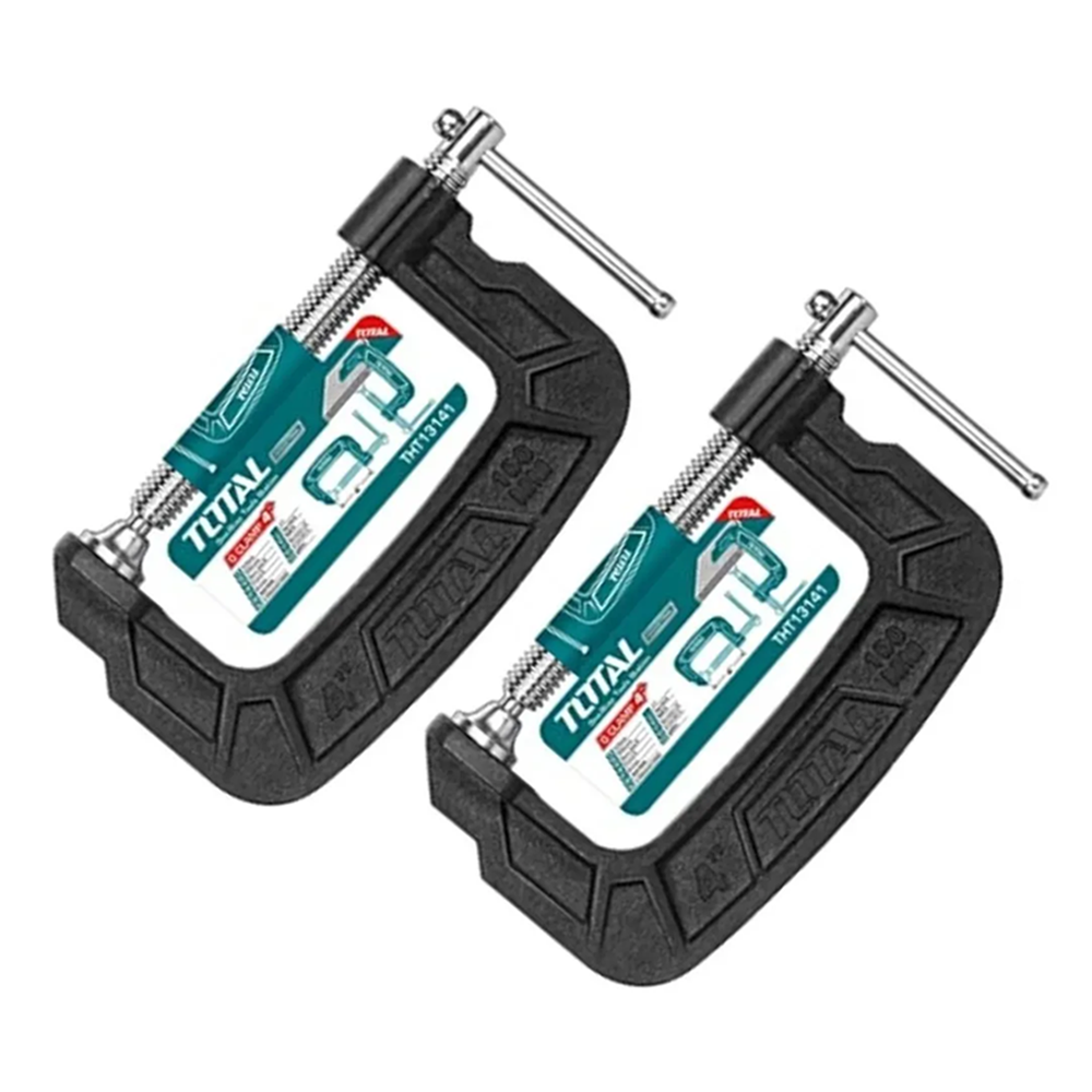 Pack 2 Prensa Tipo C 4 Pulgadas (100mm) Total-0