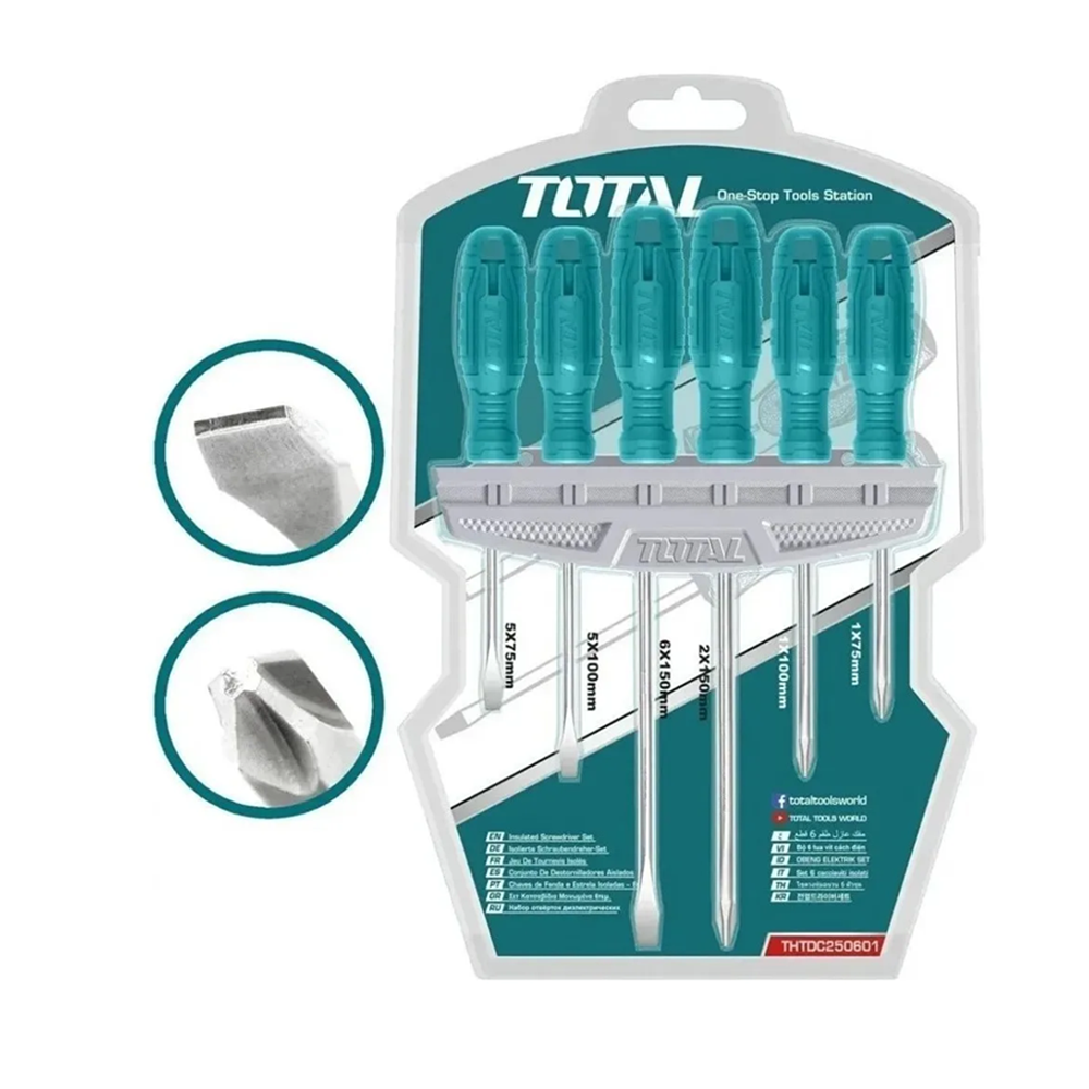Set Destornilladores 6 Piezas Total Thtdc250601-1