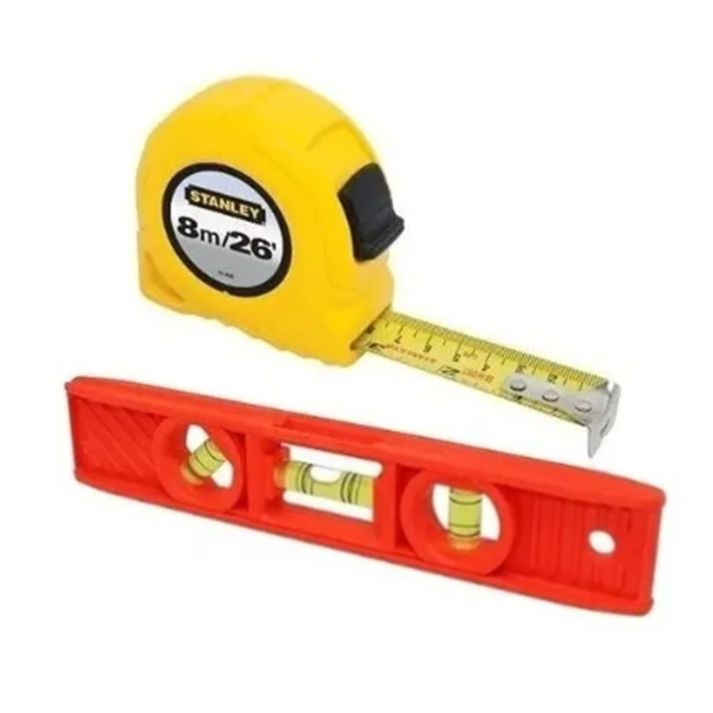 Cinta Huincha Medir 8m+Nivel Torpedo 203mm Stanley-0