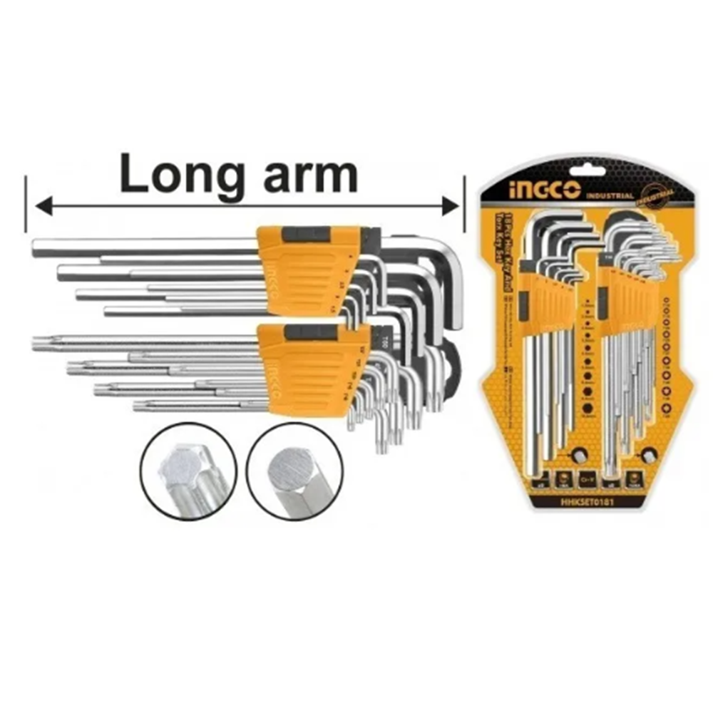 Llaves Allen Hexagonal Estrella 18 Piezas Ingco-1