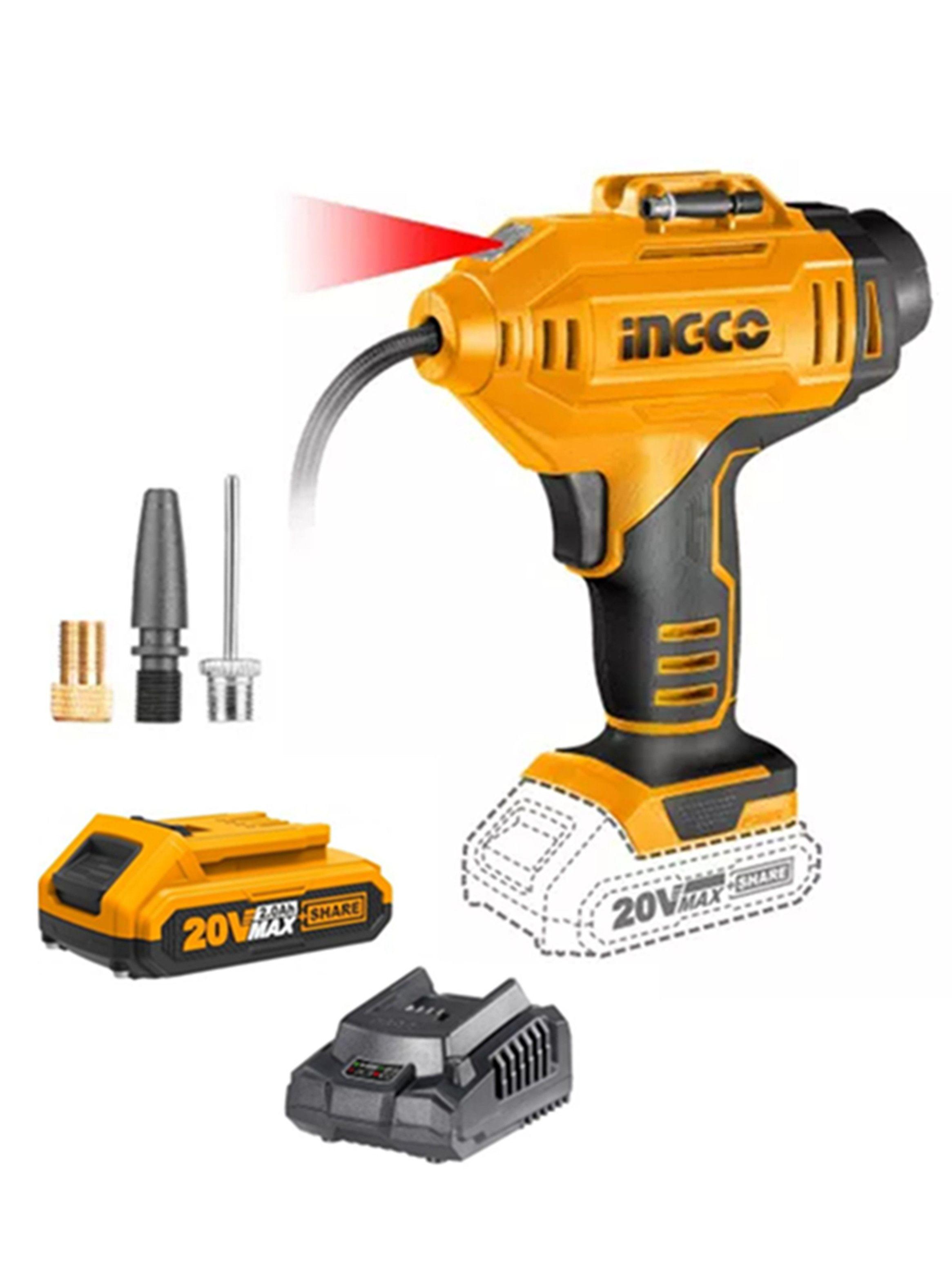 Inflador Compresor Aire 20v Bat+ Carg Ingco Cacli2018-0