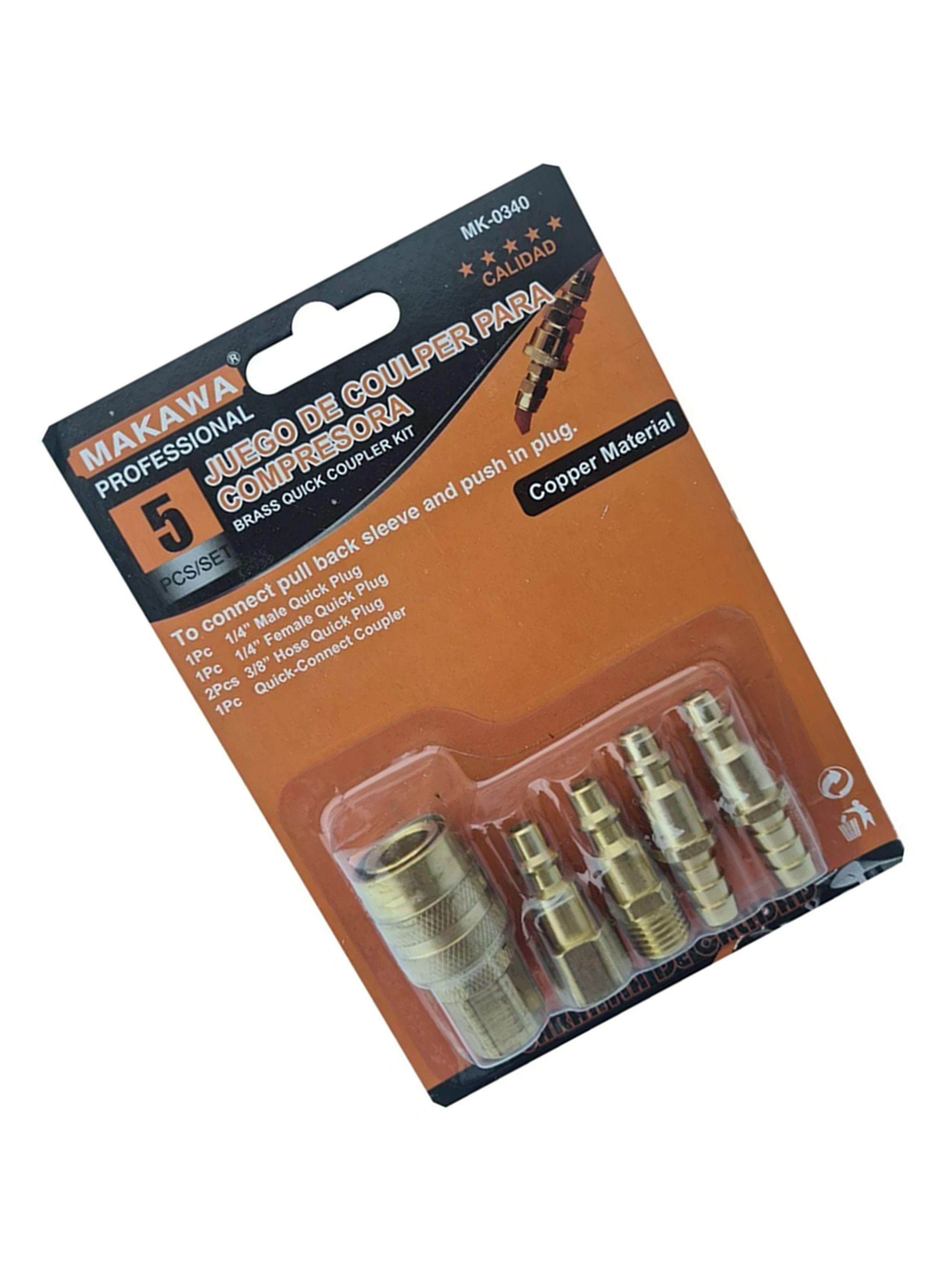 Kit Jgo Accesorio Acoples Rapido P/ Compresor 5pcs Makawa-0
