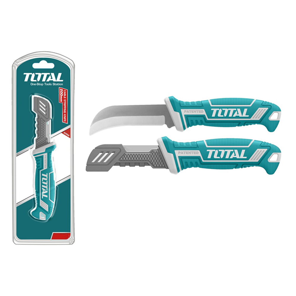 Cuchillo Pelacables Curvo 200mm Total Tht51882-1
