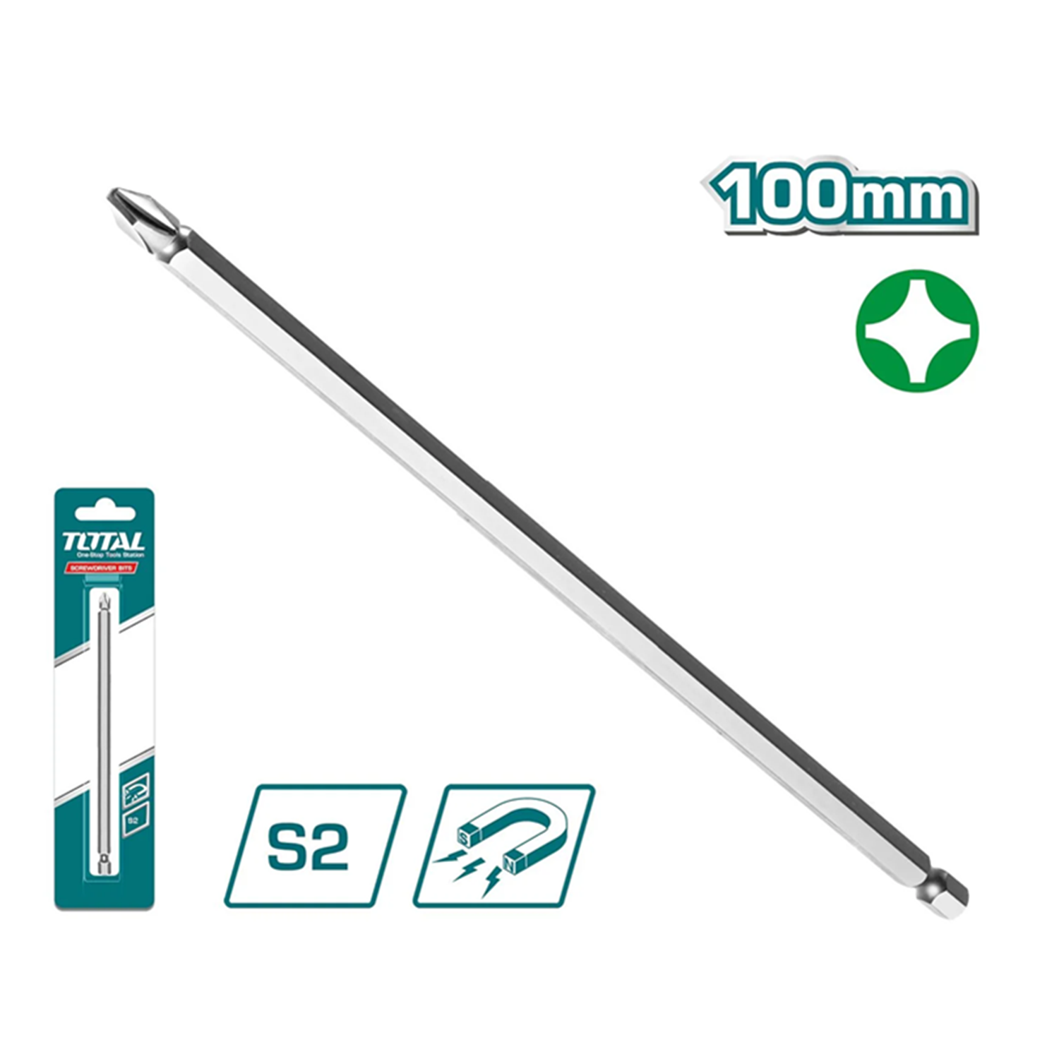 Punta Phillips S2 Ph2 100mm Magnetico Total Tac16ph274-1