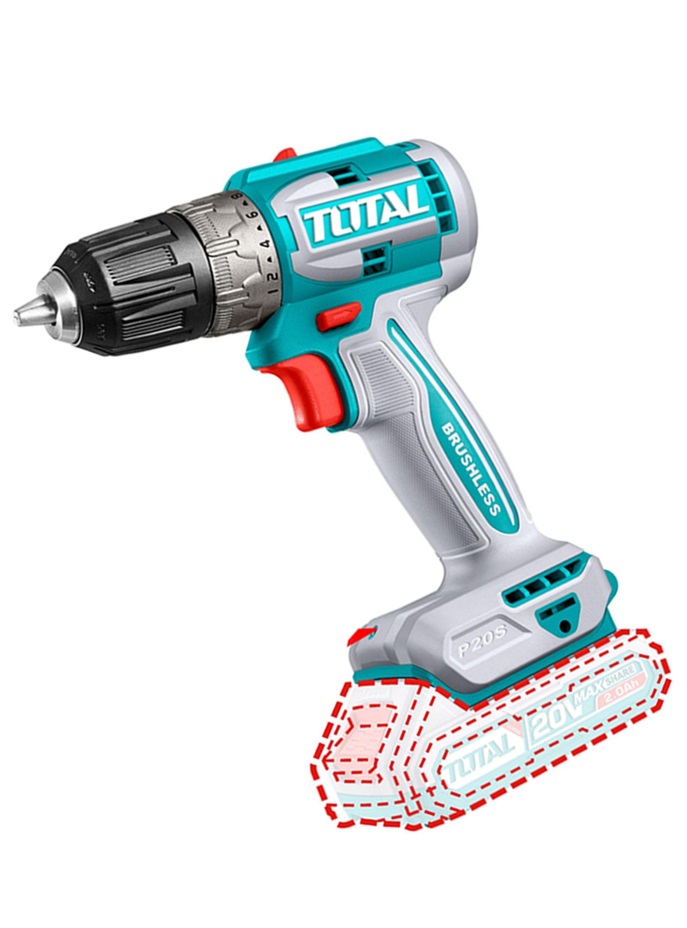 Taladro Atornillador 10mm 20v Bat+ Carg Total Tdli204531-2