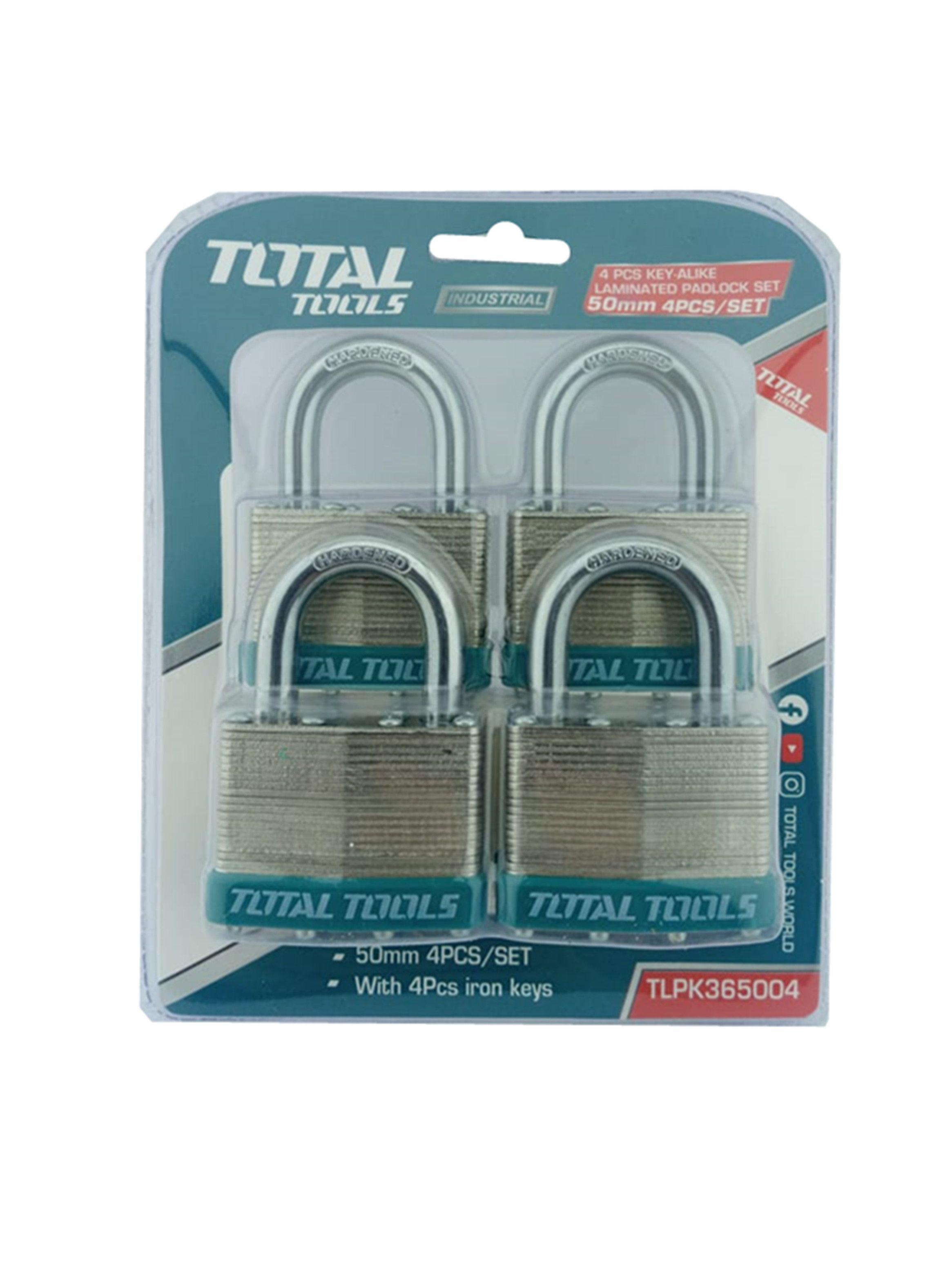 Juego 4 Candado De Seguridad 50 Mm Total Tlpk365004-1