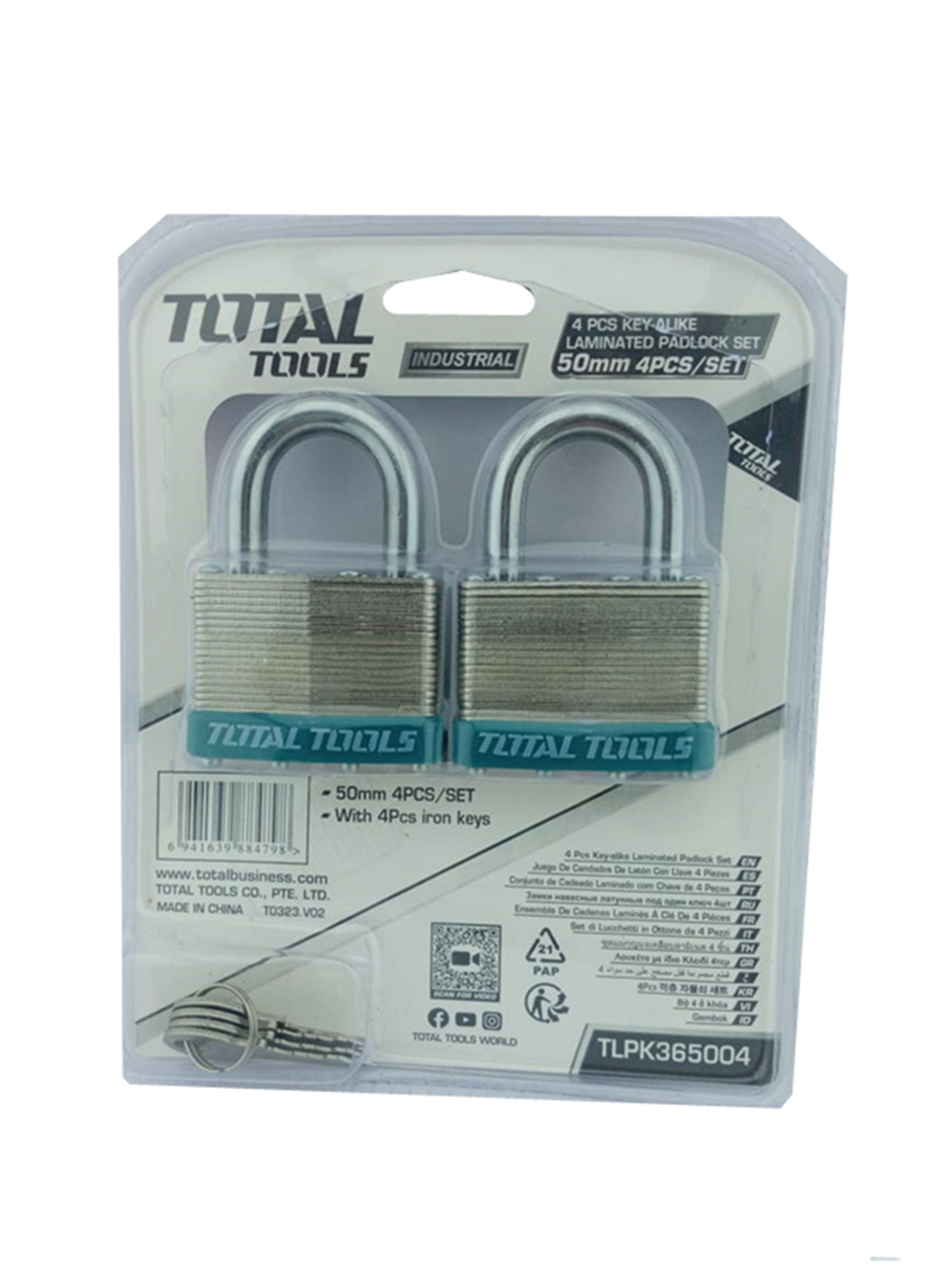 Juego 4 Candado De Seguridad 50 Mm Total Tlpk365004-2