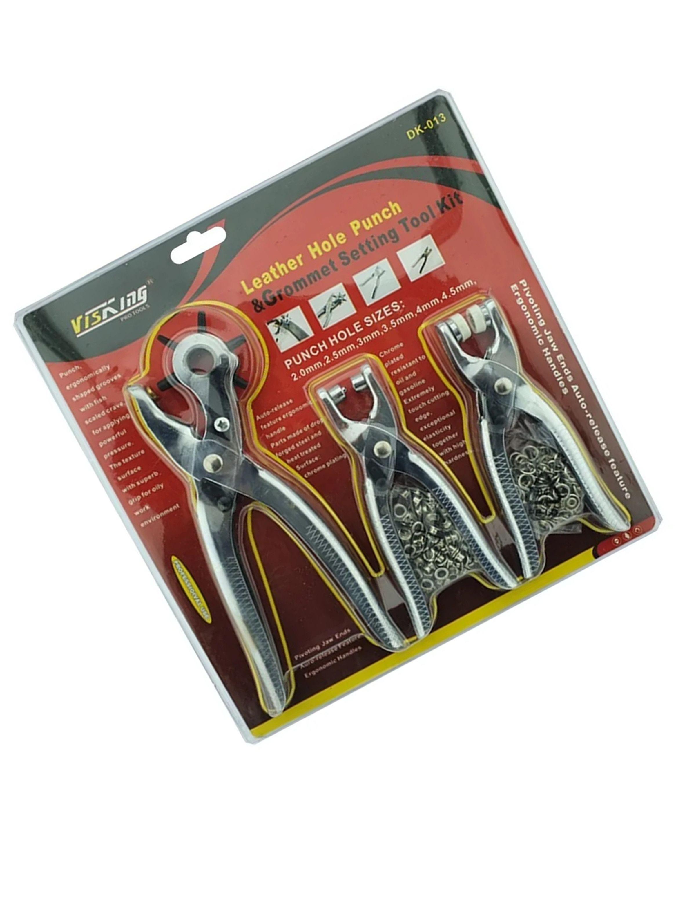 Set Alicates Sacabocado Prensas Ojetillos 3 Piezas-1