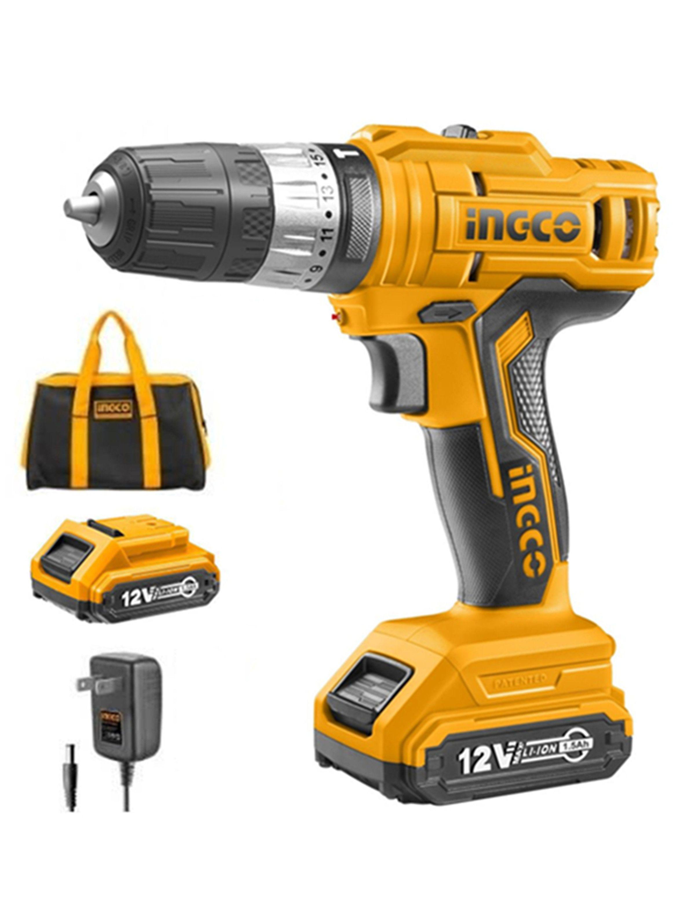 Taladro Atornillador Impacto 10mm 12v 2bat + Carg Ingco-0