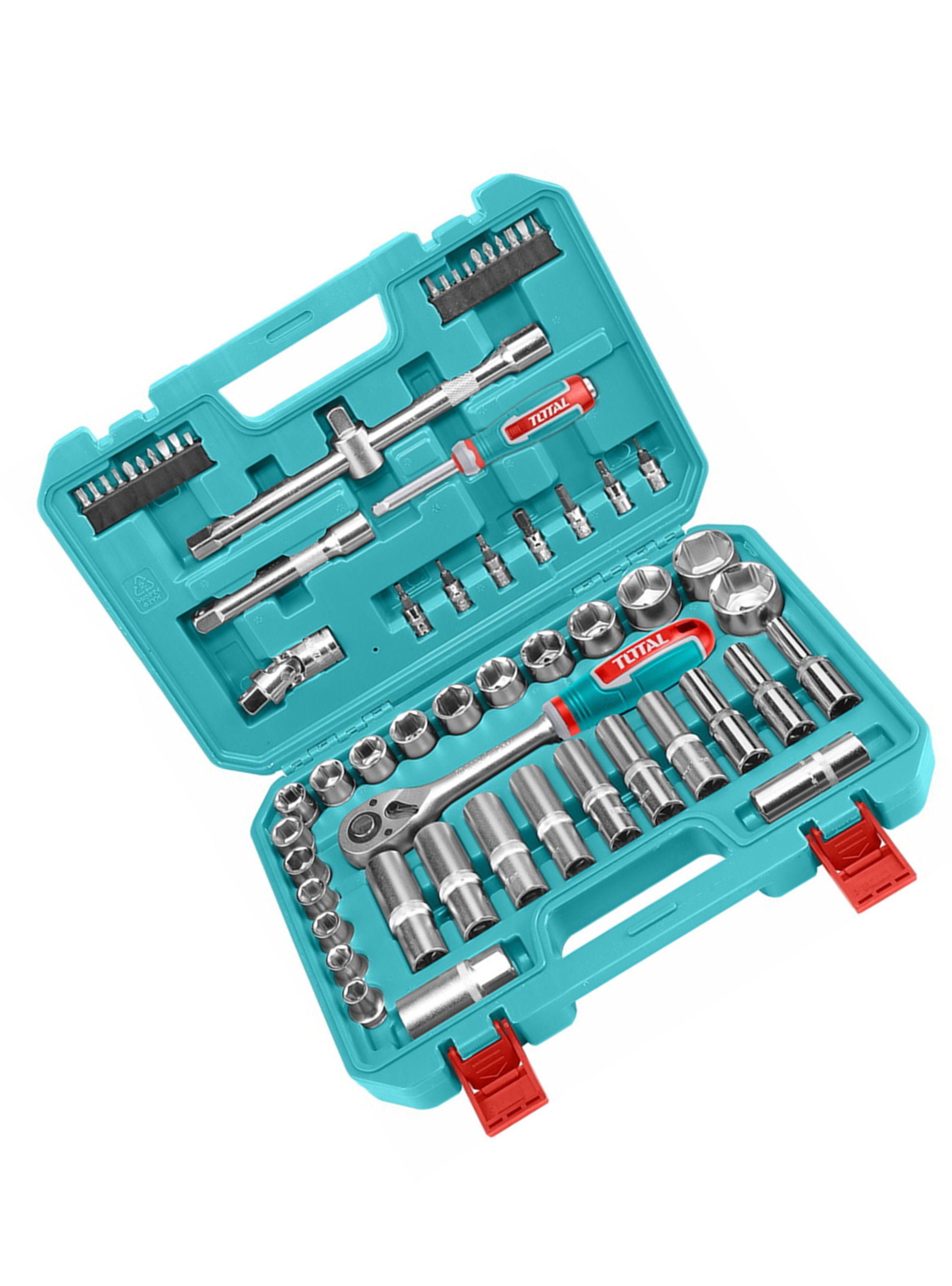 Set Juego Dados Cuadrante 1/2 Pulgada 62 Pcs Total Tht121602-2